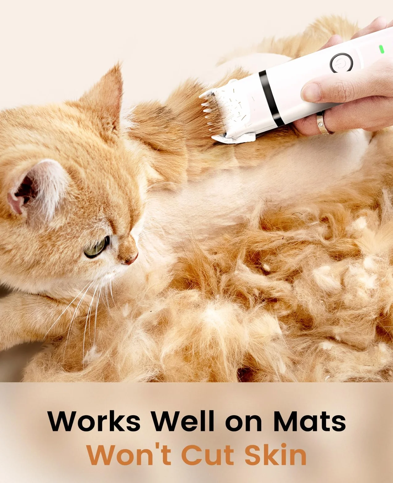 oneisall set de maquina de cortar pelo para gatos silenciosa, 3 en 1 profesional maquinilla para gatos de pelo largo para patas, nalgas, nudos, dingleberry
