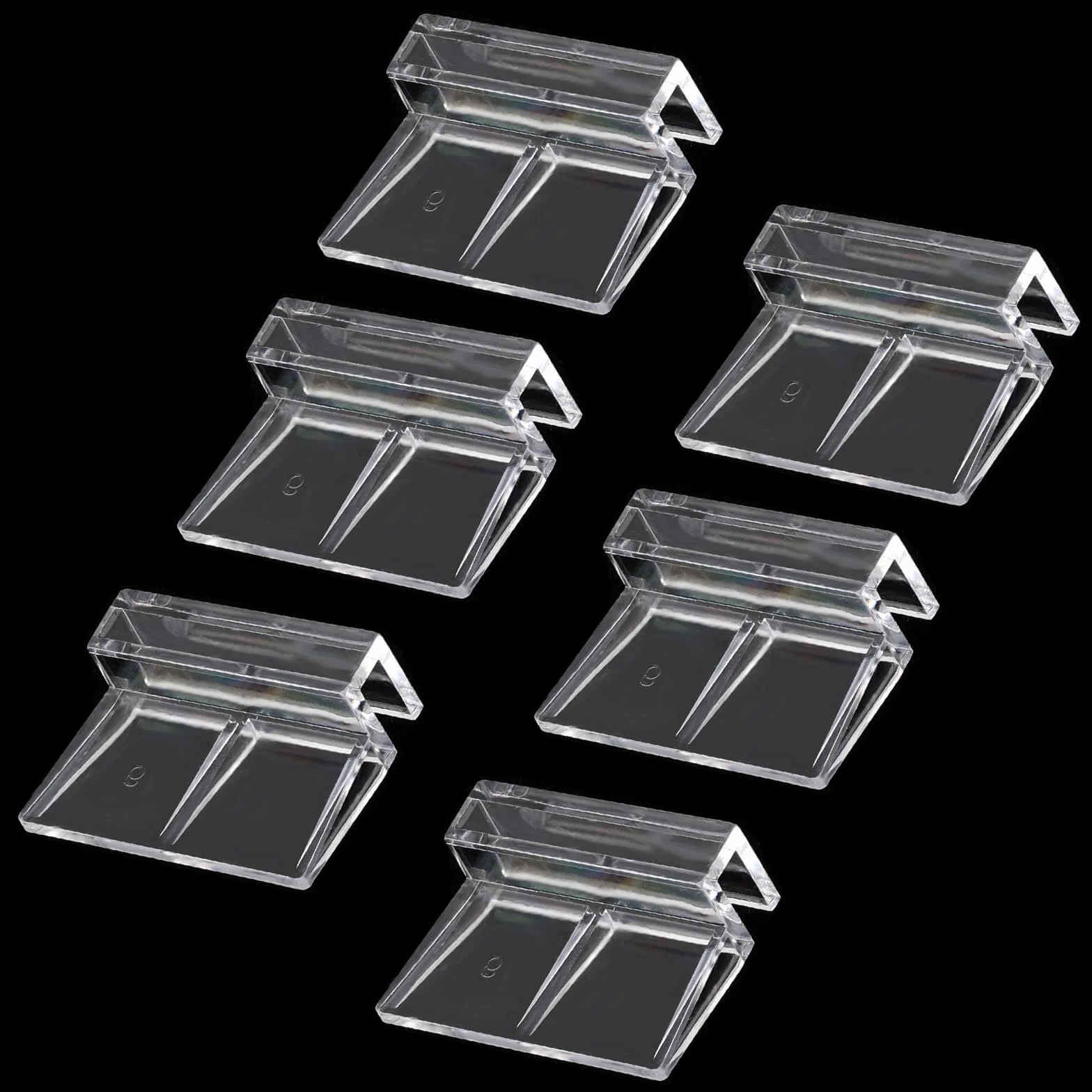Sliverdew 6 clips para tapa de acuario, 6 mm, acrílico transparente, soporte para tapa de pecera, abrazaderas de soporte para cubierta de acuario sin borde, cubierta de plástico para pecera, campanas
