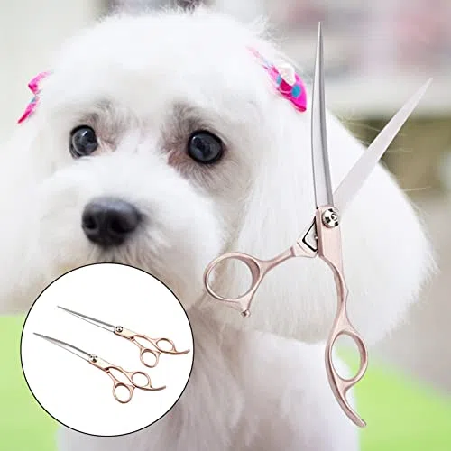 Tijeras Peluqueria Canina,Geib Tijeras de peluquería para mano izquierda,Tijeras De Peluquería Canina Para Zurdos,Juego De 22 Piezas De Acero Inoxidable Para Perros Y Gatos Con Pelaje Largo
