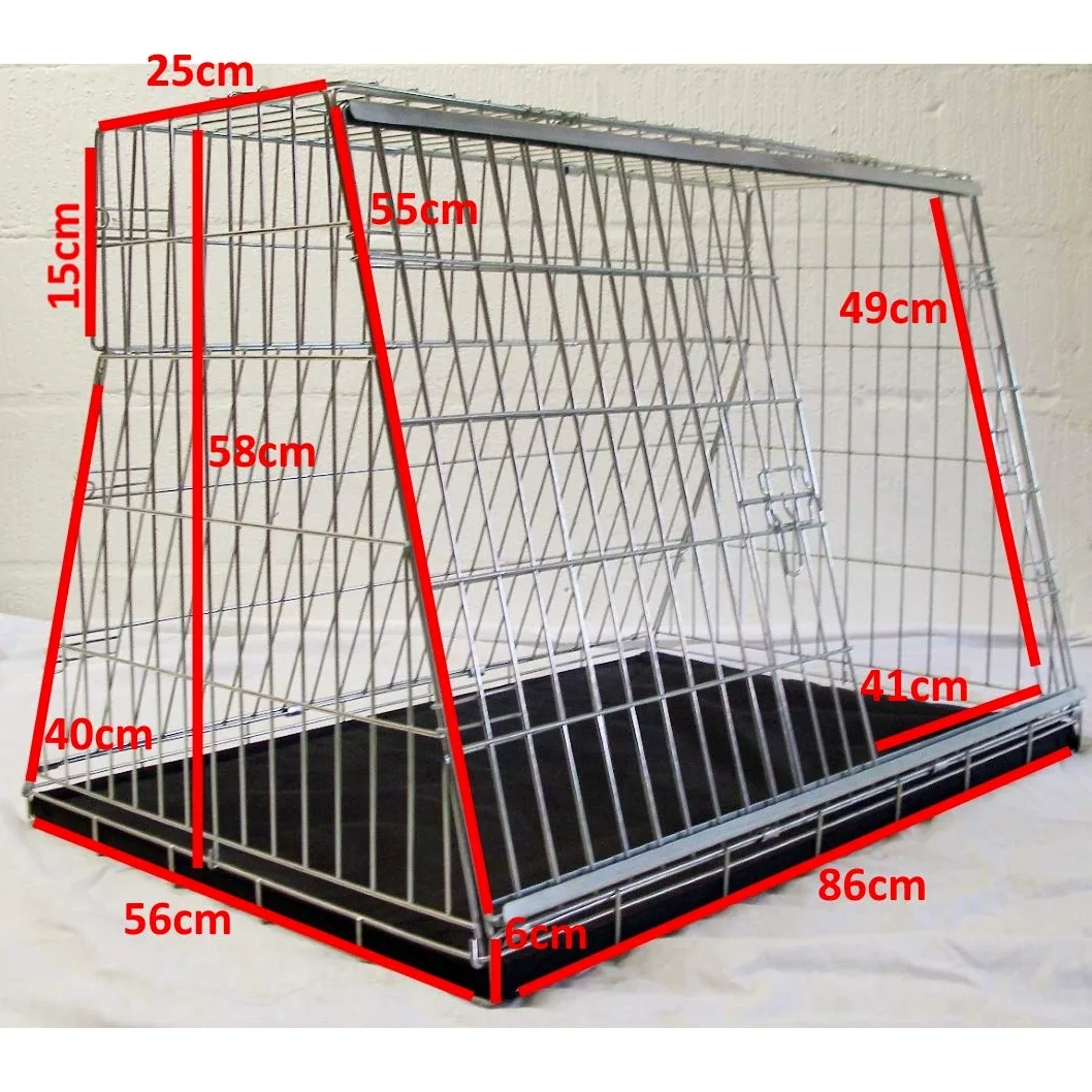 Pet World Jaula mediana para perros de coche inclinada de 34 pulgadas, compatible con Mercedes Clase C, diseño del Reino Unido, jaula de viaje de acero, escotilla de escape de emergencia, se pliega