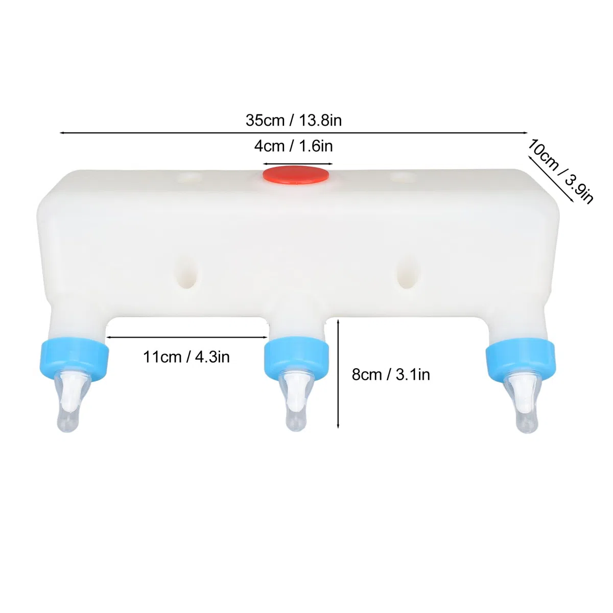 Alimentador de Cordero Alimentador de Leche para Animales Pequeños con 3 Chupetes, Biberón de Leche de Cabra, para Lechones, Cachorros, Lámpara para Bebés, Gatitos - Equipo para