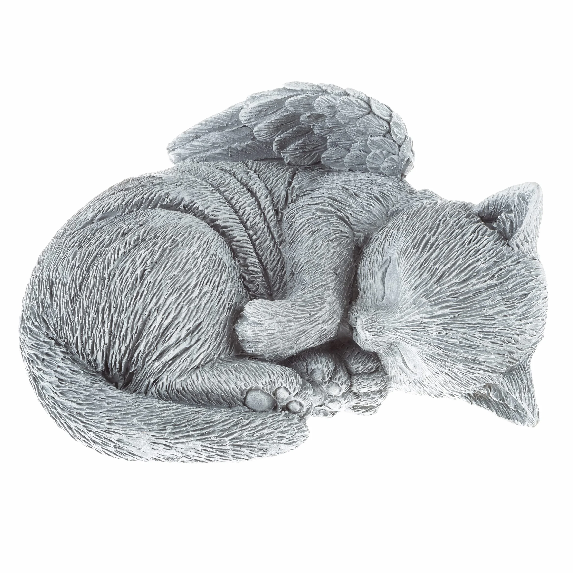 Pure Garden Escultura Estatua Conmemorativa de Mascota, ángel durmiendo Gato