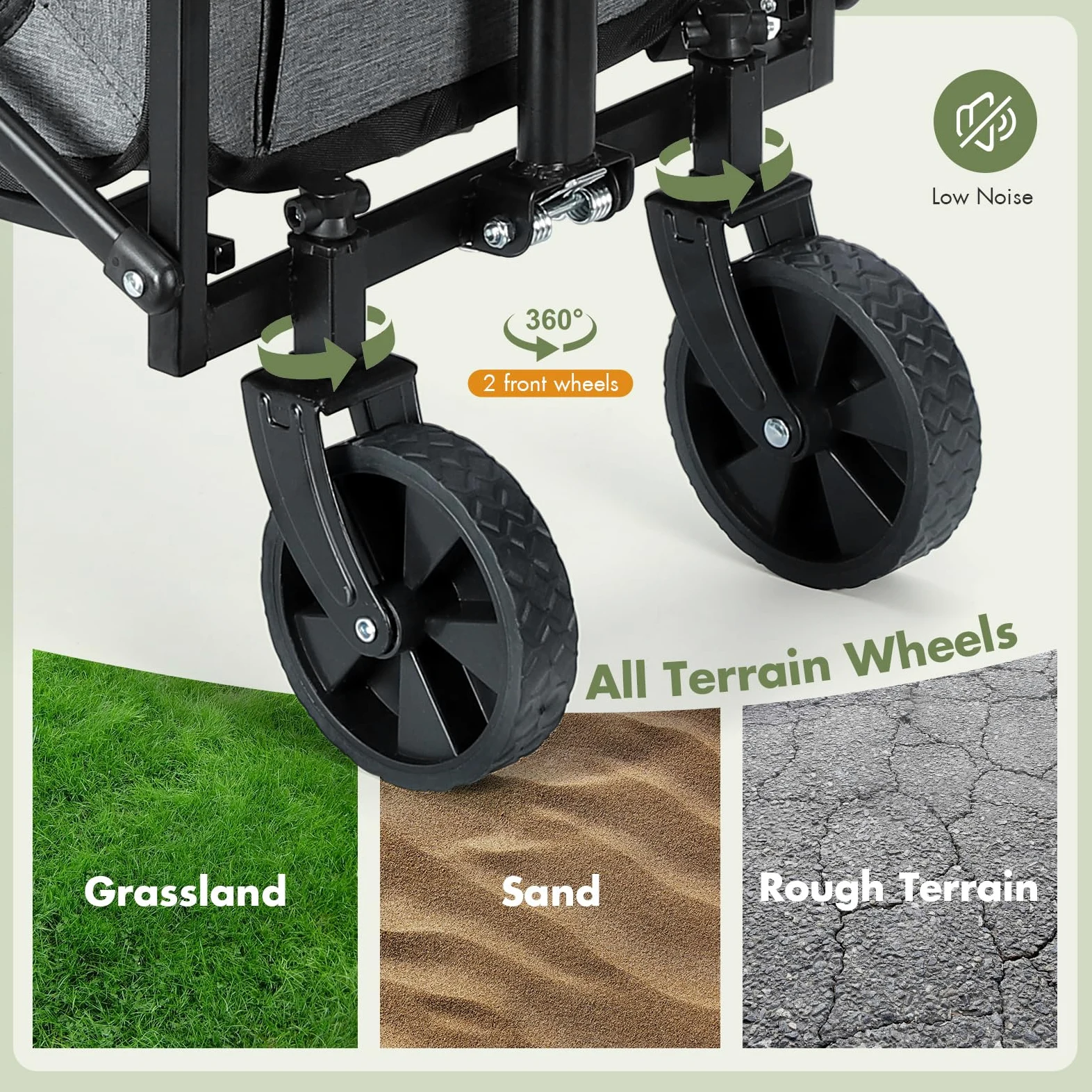 Transportador de perros con ruedas, carrito grande para perros y gatos, 18 kg, carro para mascotas con ruedas grandes todo terreno (gris)