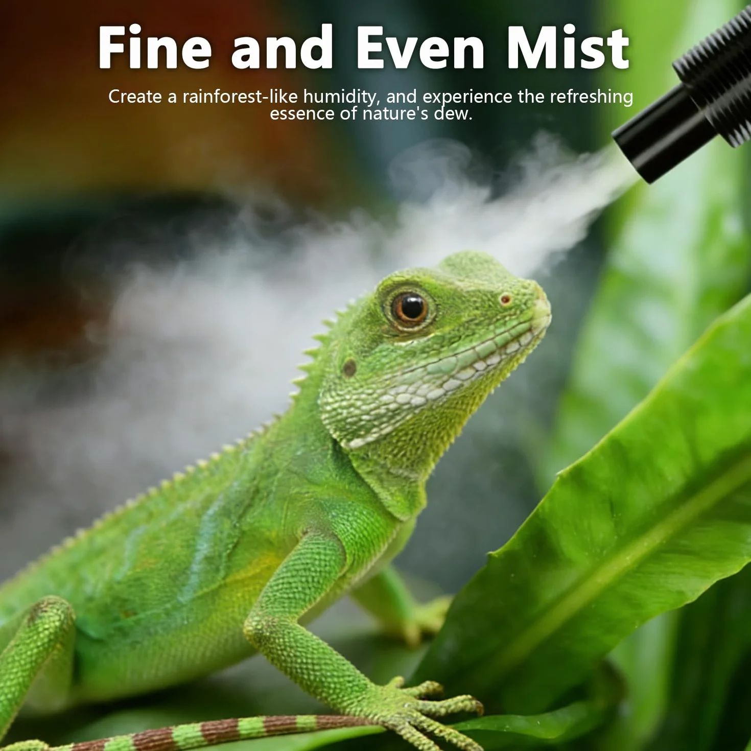 Humidificador para Reptiles, 4 L Gran Tanque Brumizador para Terrarios con Mando a Distancia y 2 m Tubo, Difusor ultra silencioso para Anfibios, Reptiles y Plantas Acuáticas