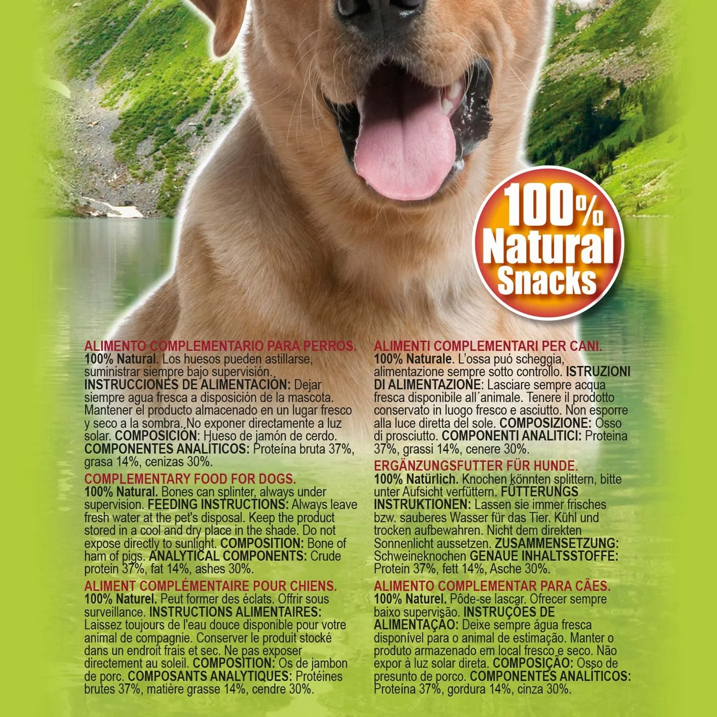 ARQUIVET Huesitos de jamón Serrano 3 Unidades - Snack de Cerdo 100% Natural para Perros - Hueso masticable - Chuches, golosinas, premios, recompensas - Mordedor Natural para Perros