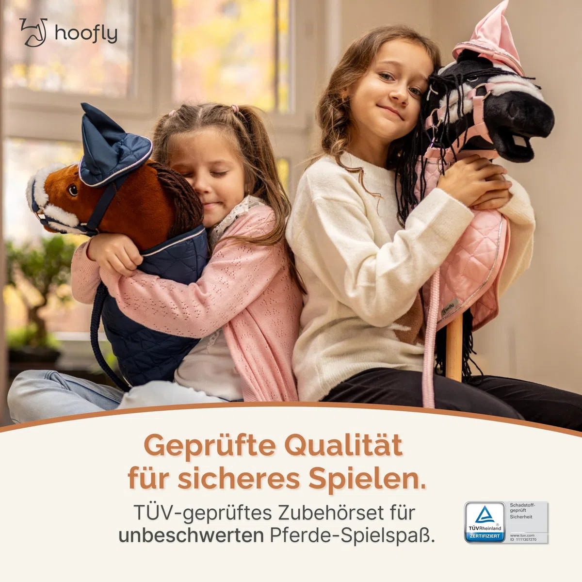 Juego de accesorios para caballos Hobby Horse – Cabestro con punto, manta y capucha en azul para caballos de hobby [certificado TÜV] – Ideal para juegos, entrenamiento y pequeños torneos