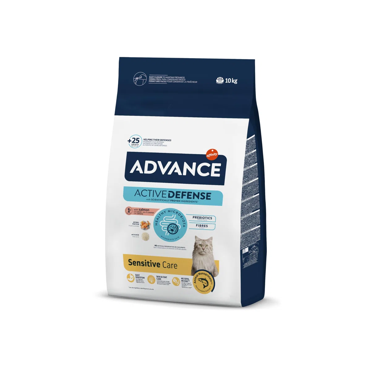 Advance Cat Adult Sensitive, Pienso para Gatos Adultos con Sensibilidades Digestivas con Salmón, 10kg