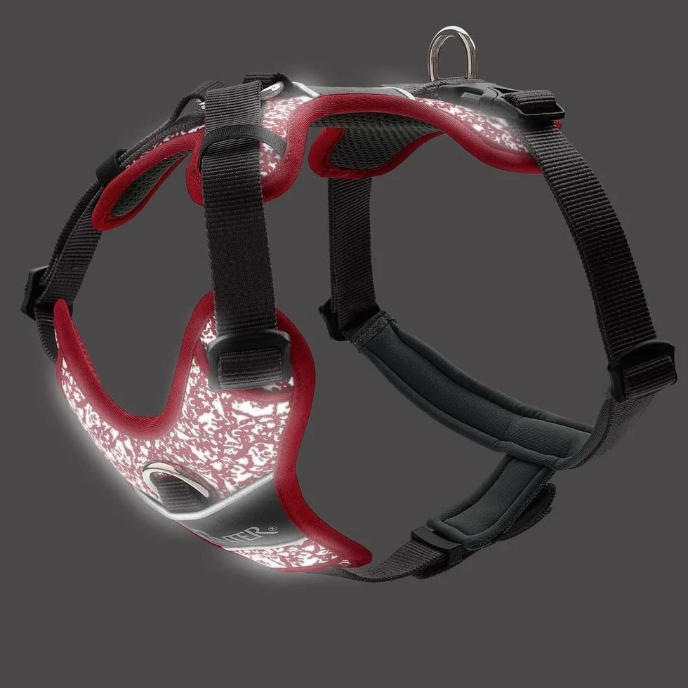 Arnés para Perro Hunter Divo Rojo Gris Reflectante Talla L (72-100 cm)
