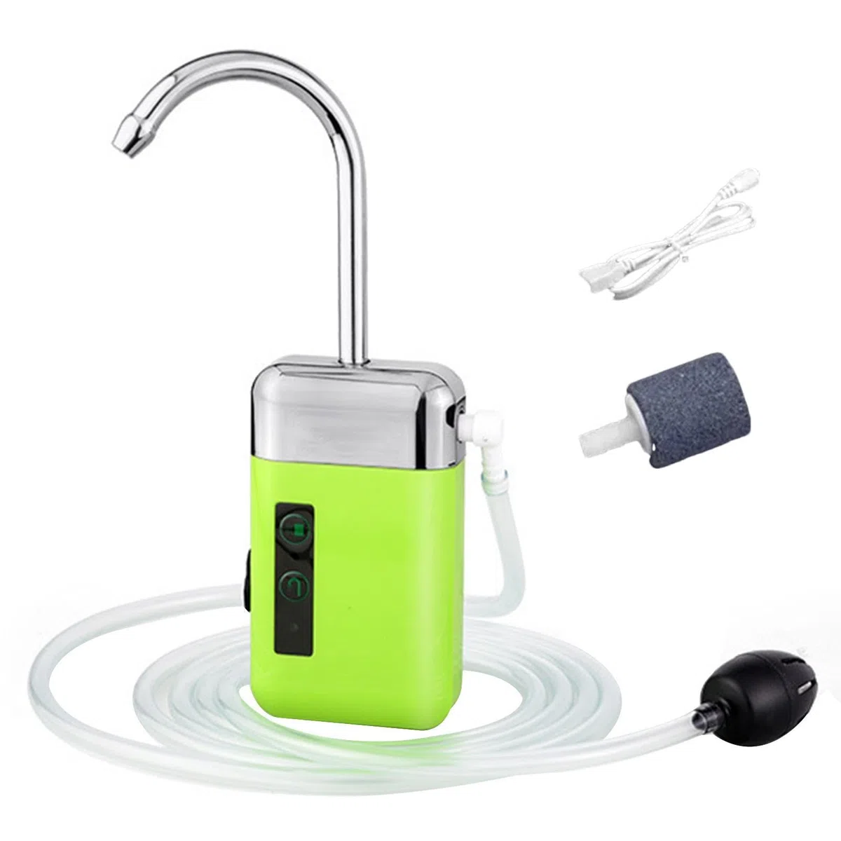 Bomba de Oxígeno Recargable - Aireador Silencioso con Salida de Agua Inductiva para Peces | Juego de Cubo de Señuelo Portátil, Ideal para Viajes, y Actividades al