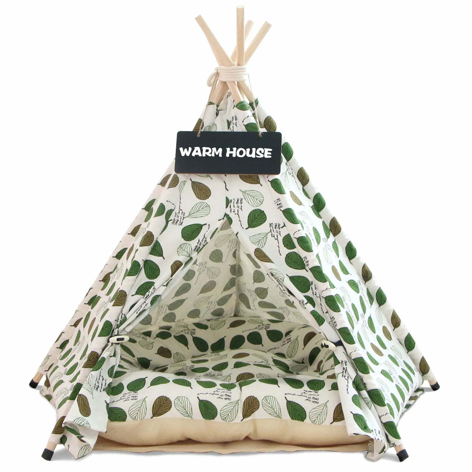 Tienda Tipi para Mascotas para Perros y Gatos,Tipi para Mascotas con Almohada Desmontable y Lavable Plegable,Caseta para Perros，Caseta para Perros