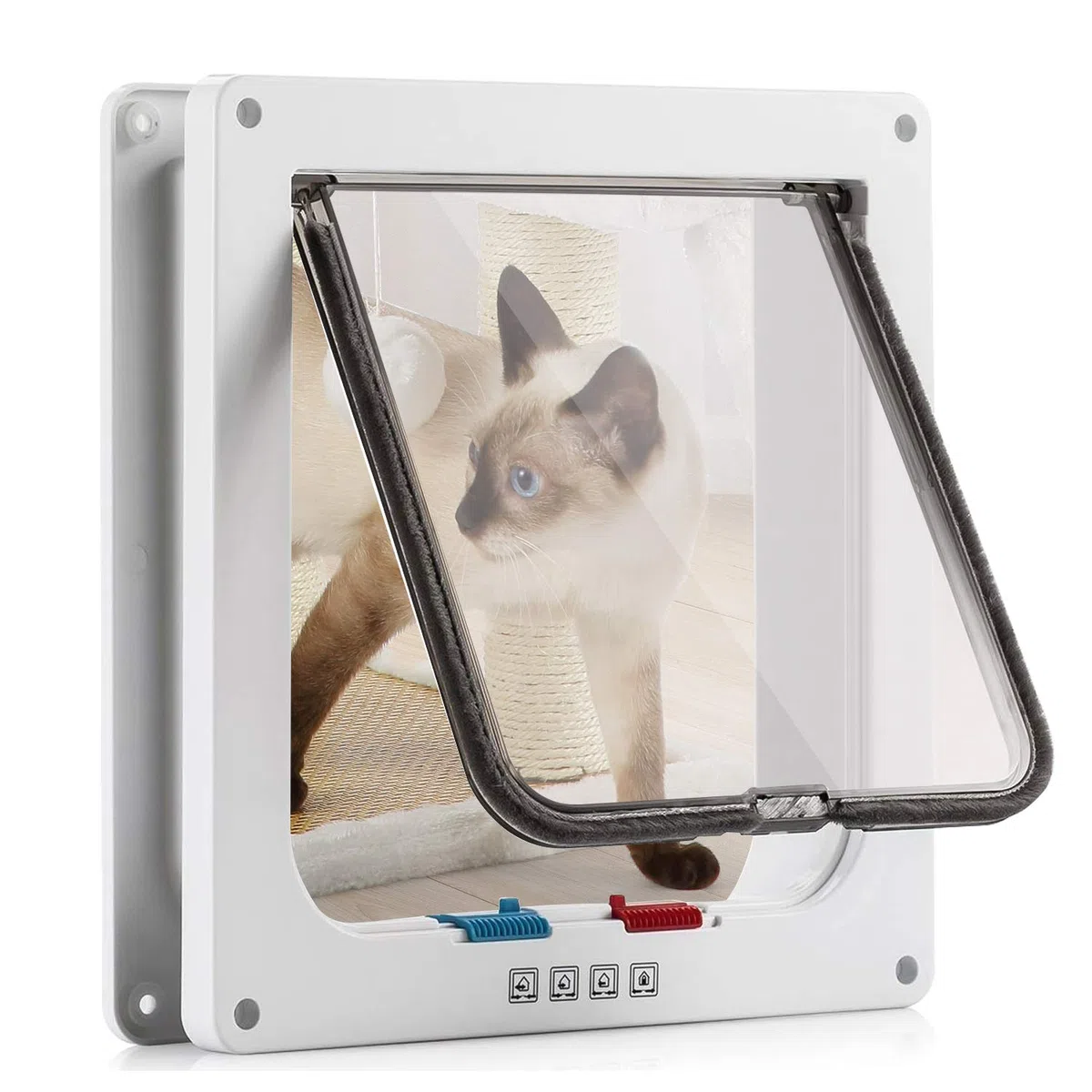 Puerta para Gatos Resistente a la Intemperie para Puertas Interiores y Exteriores, Ideal para Gatos y Perros pequeños 24,5 x 28,5 x 5,5 cm