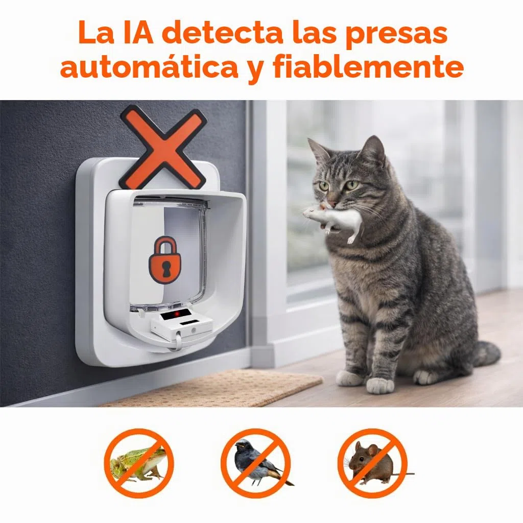 ZeroMOUSE 2.0 – Extensión para gatera con Microchip | Puerta para Gatos con Detector de presas (Ratones y pájaros) + Lectura de Chip | App incluida