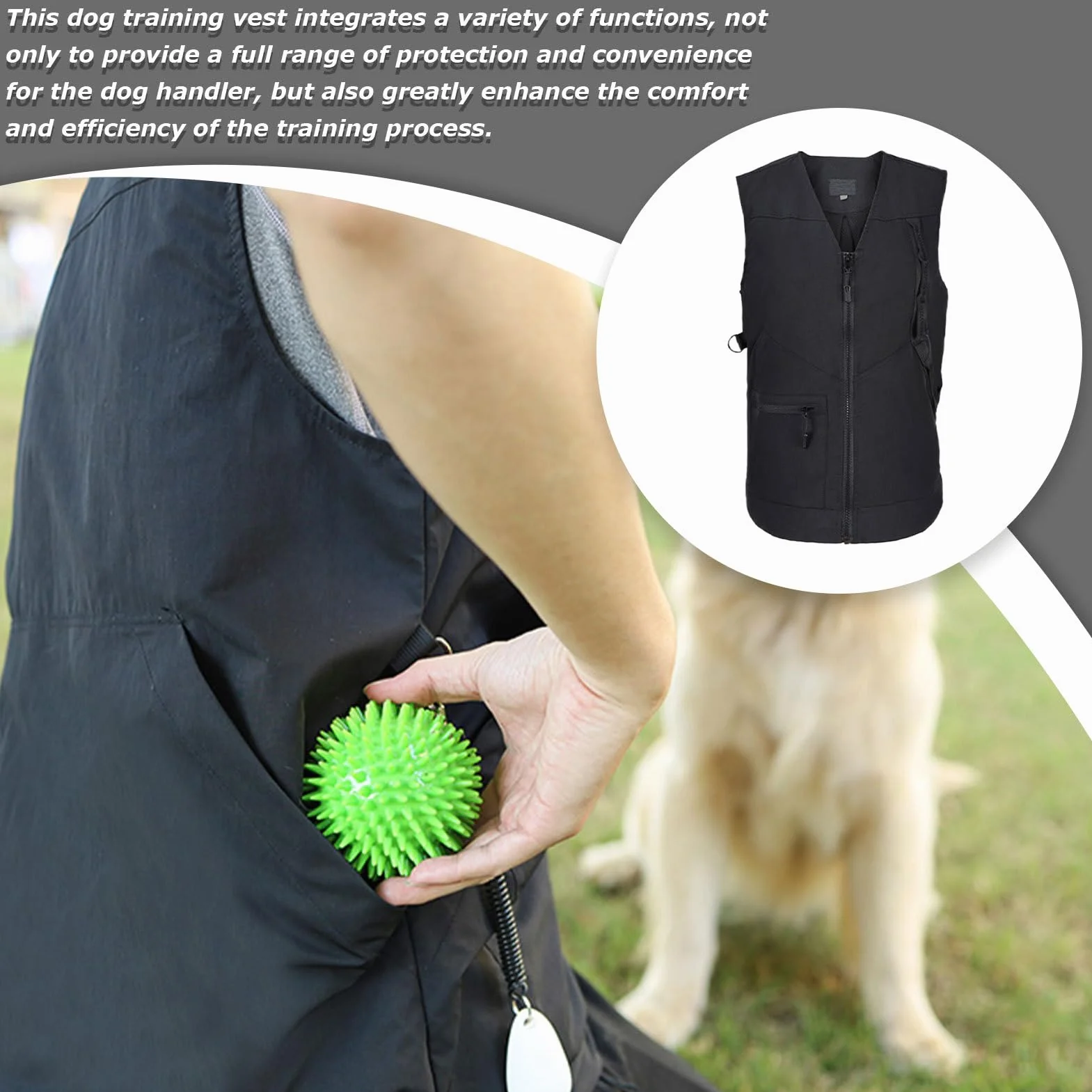 Chaleco de Entrenamiento para Perros – Equipo de Entrenamiento para Mascotas con múltiples Bolsillos, Traje de Entrenamiento Ligero para Uso al Aire Libre | Chaleco Ajustable para Deportes de Perros