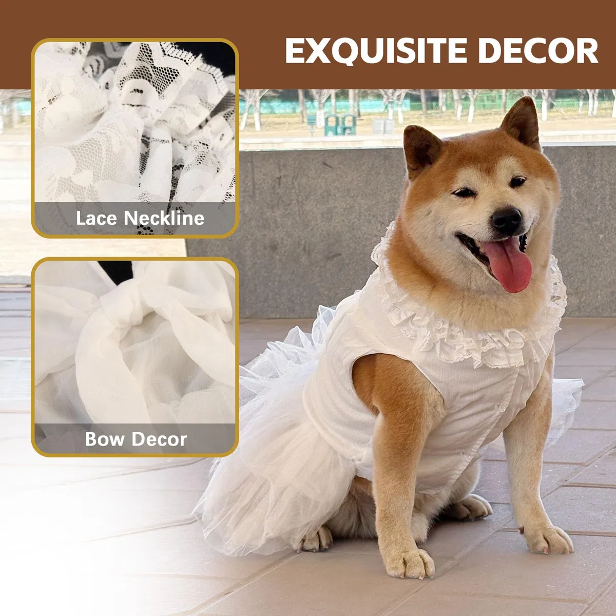 Vestidos para Perros para Perros Grandes Niña Vestido de Novia de Lujo para Perros Hermoso Disfraz de Novia para Perros con Lazo Falda de Princesa para Perros Medianos para Verano, Fiesta
