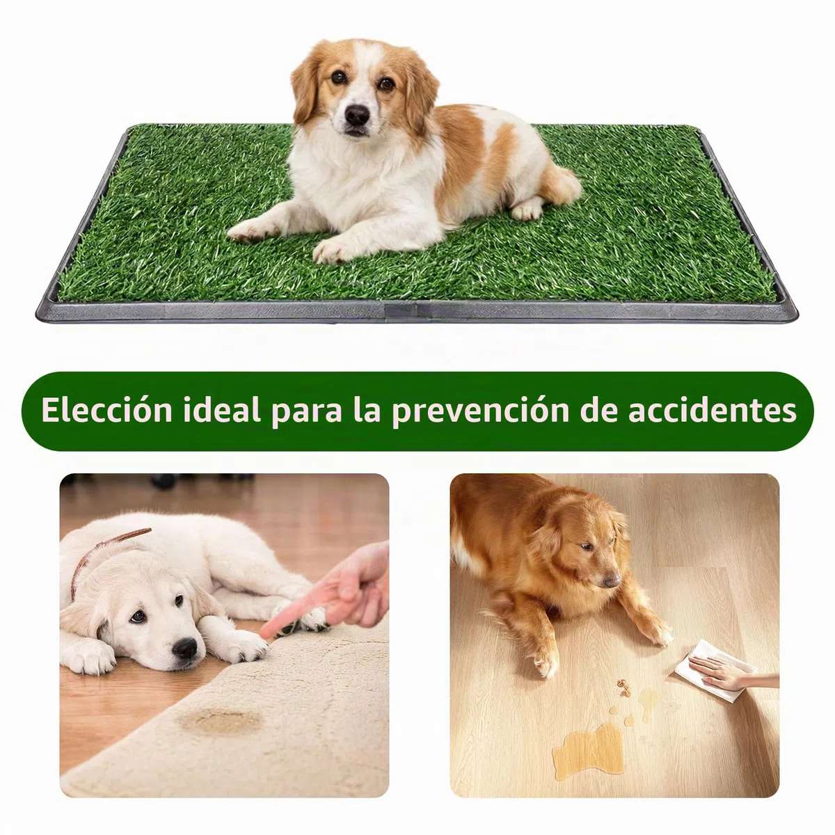 Inodoro para Perros con Bandeja, Sistema de Entrenamiento de césped Artificial, Alfombrilla Reutilizable para Perros, Inodoro portátil para Perros para Interiores y Exteriores, para Limpieza en casa