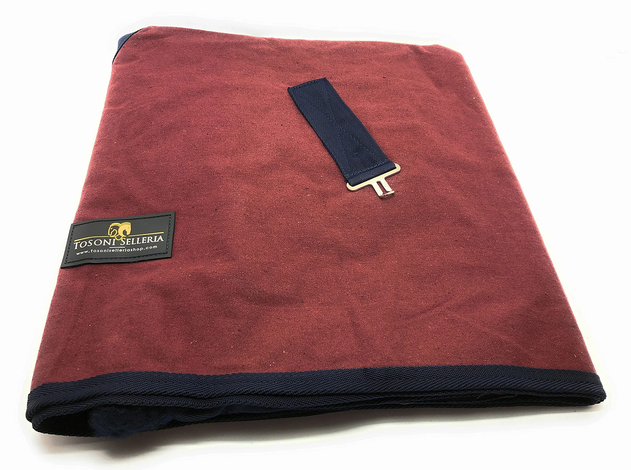 Horses Coperta Box Cotone Maddy 2-153 - BORDEAUX/BLU-128-128 cm