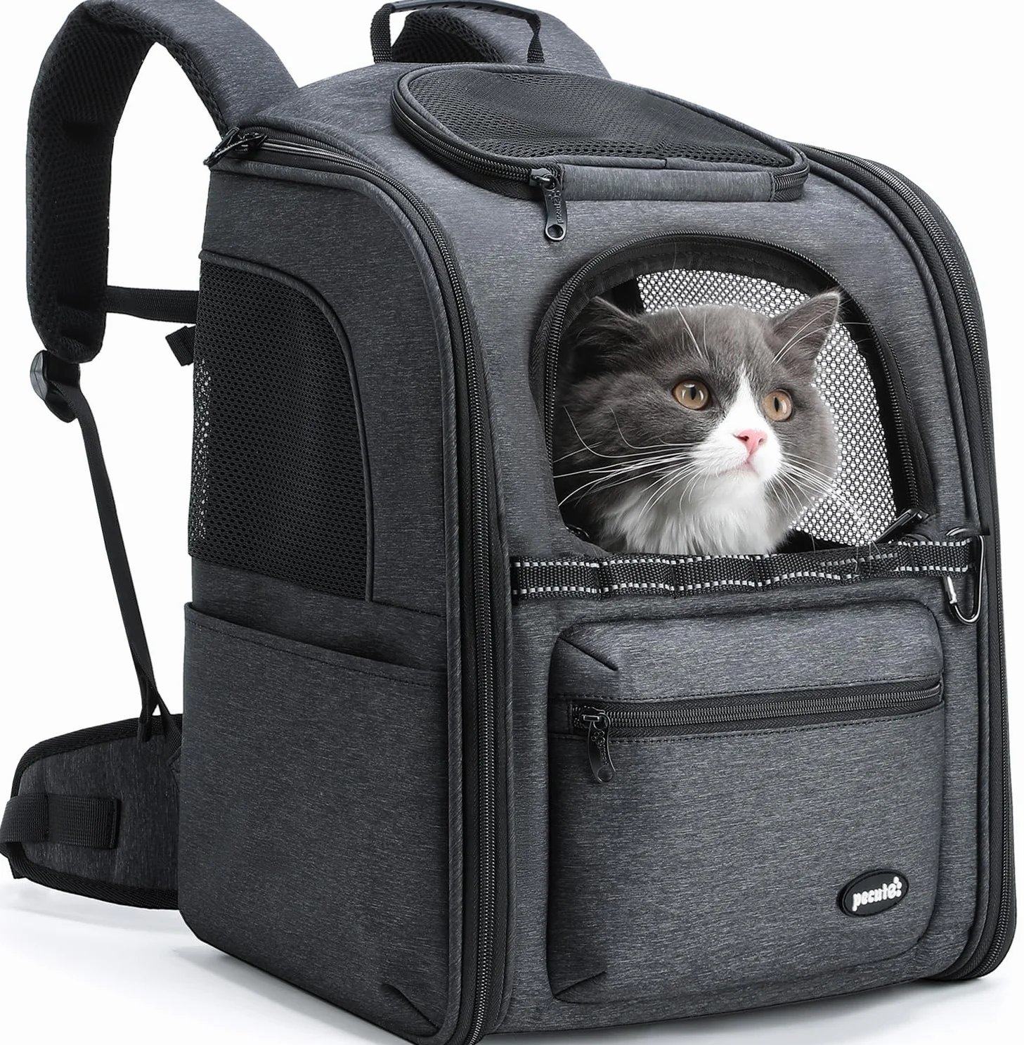Pecute mochila gato reducción de carga antigravedad, mochila ergonómica para gatos,mochila de descompresión para gatos transporte, adecuada para viajar con mascotas, visitar al médico, hacer caminatas
