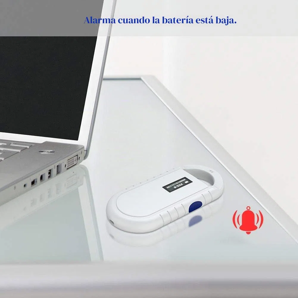 Vbestlife Escáner portátil de Chips para Mascotas, 134.2kHz Compatibilidad con ISO 11784/11785 FDX-B e ID64 RFID, Lector RFID de Animales de Mano Animales/Mascotas/Perros/Gatos/Cerdos