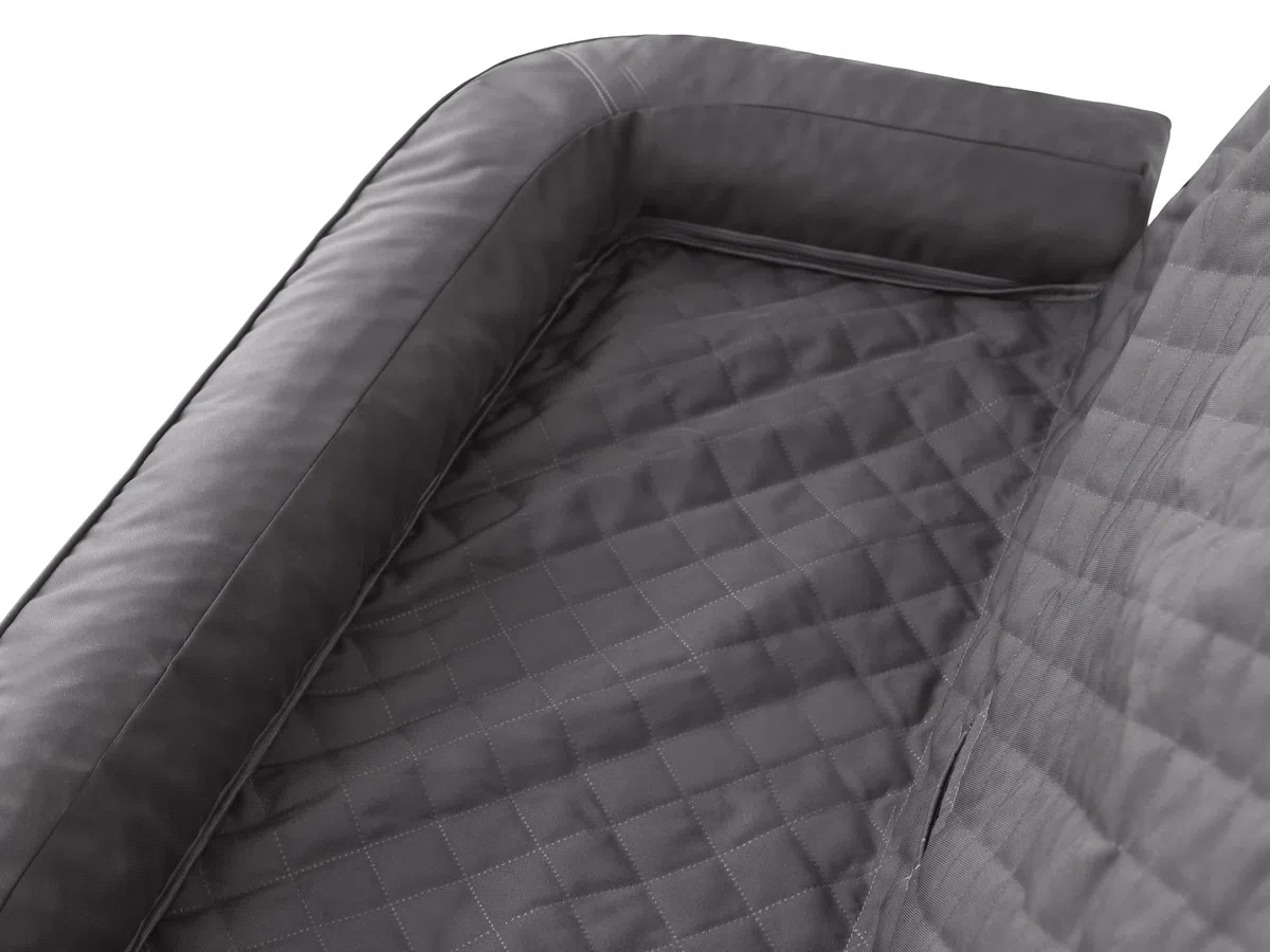 PillowPrim Asiento de Coche para Perros, Manta Trasera para Coche, Caja de Transporte para Gatos, Cesta para Perros, arnés para Perros, Cama para Perros, Cesta de Grafito Oxford, 133 x 45 cm