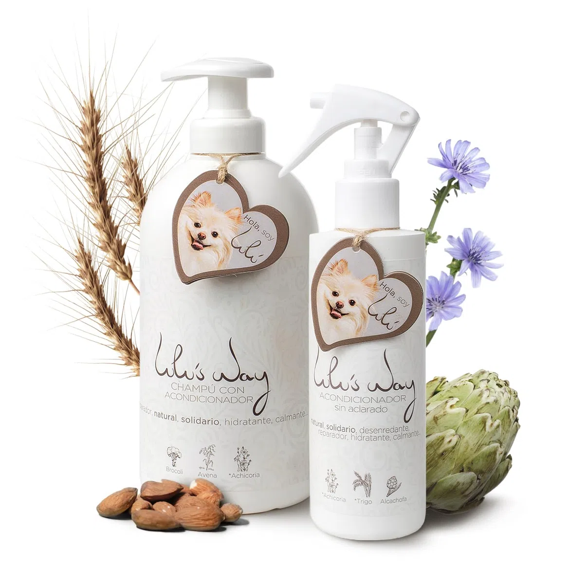 Lulu’s Way Champú para Perros + Acondicionador Perro - Piel Sensible y Dermatitis sin alérgenos, sin parabenos - Vegano, Natural - Todas Las Razas