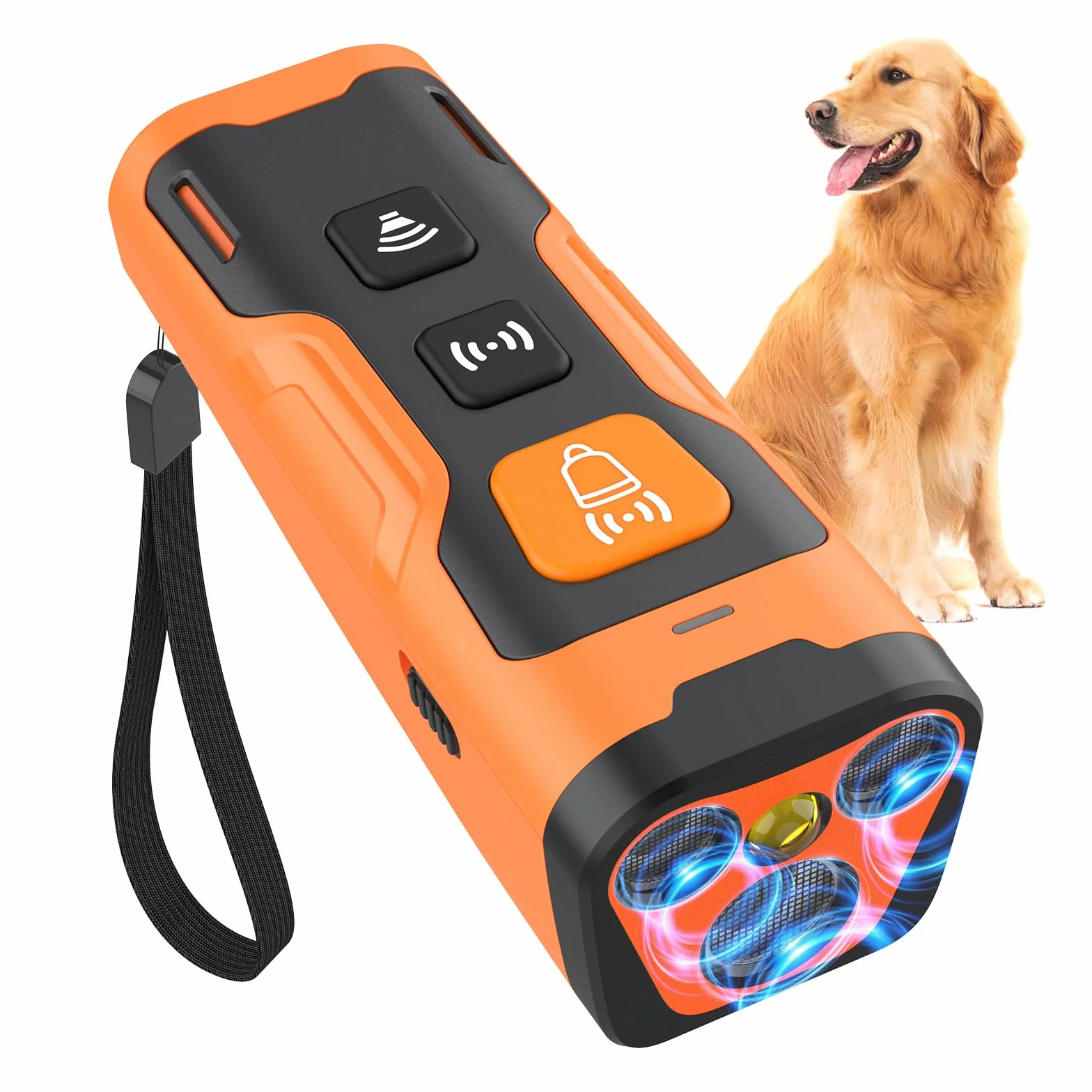 Dispositivo antiladridos para perros, dispositivo ultrasónico antiladridos, recargable con 4 frecuencias ajustables, linterna LED, dispositivo antiladridos para perros pequeños y grandes