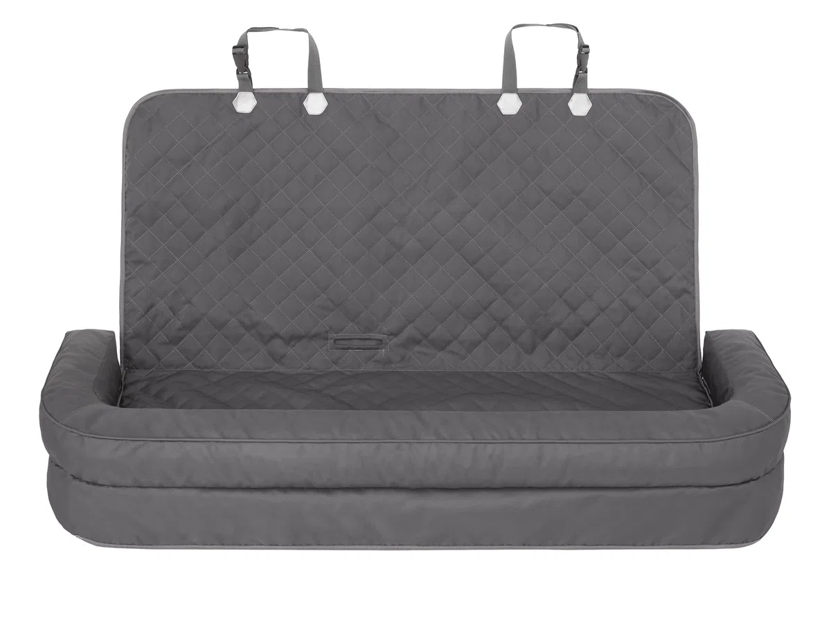 PillowPrim Asiento de Coche para Perros, Manta Trasera para Coche, Caja de Transporte para Gatos, Cesta para Perros, arnés para Perros, Cama para Perros, Cesta de Grafito Oxford, 133 x 45 cm
