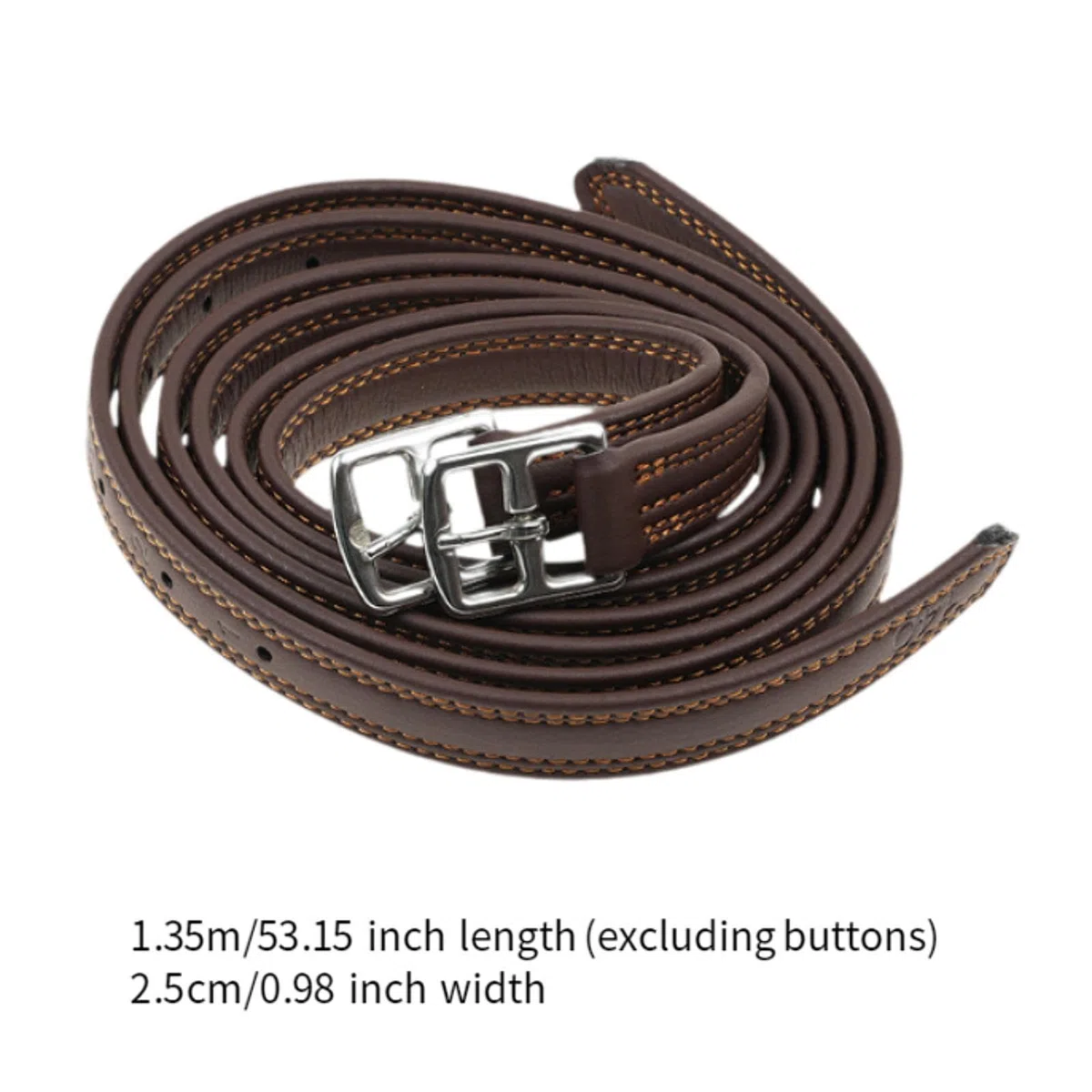 Perfeclan Estribos de Cuero inglés con Hebillas, Suministros Premium Suaves, Equipo Ecuestre de Estabilidad Ajustable de 53,15 Pulgadas de Longitud, 2 uds.