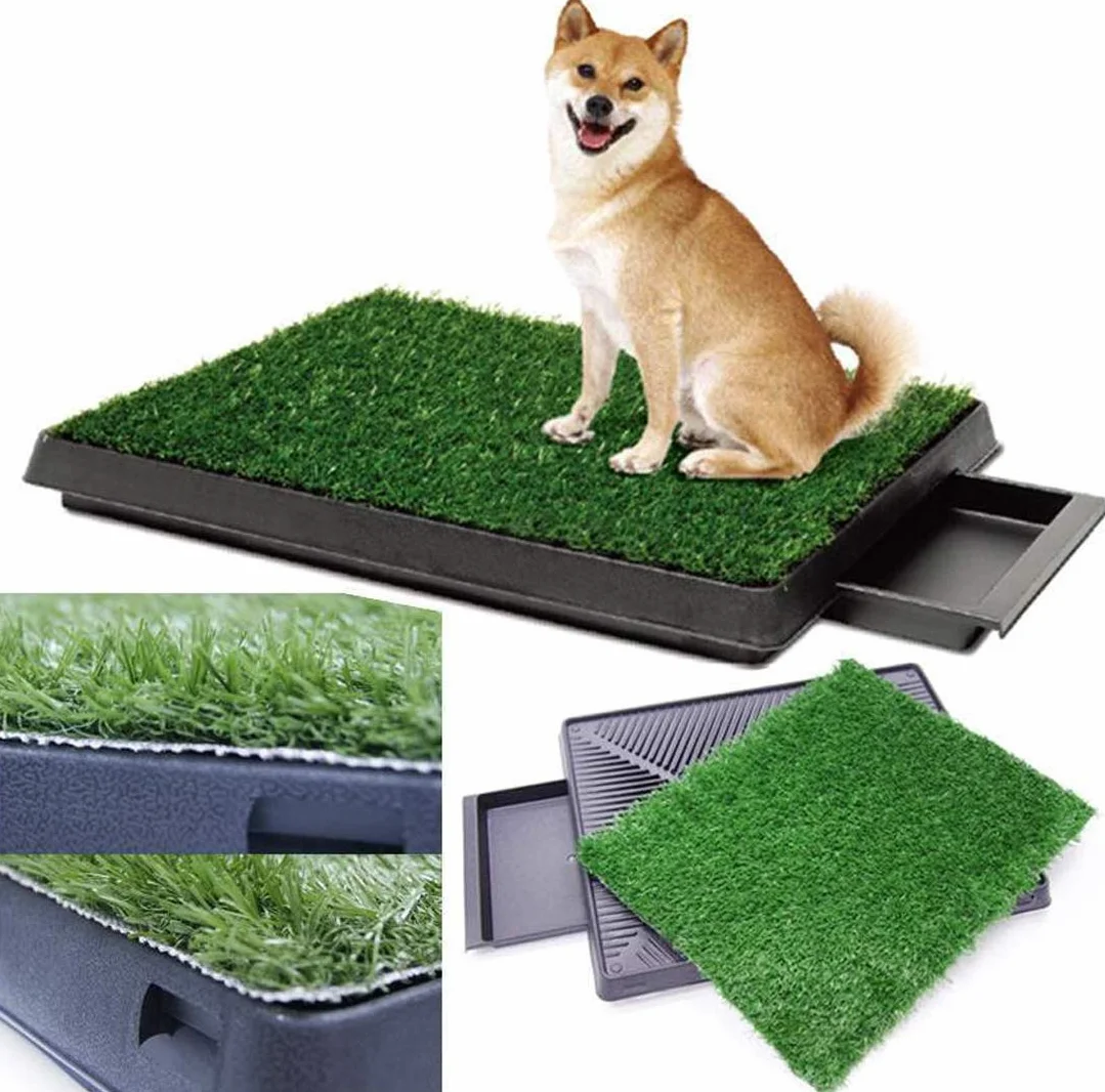 Sailnovo Inodoro para Perros Inodoro para Cachorros con Dobladillo Mejora para Mascotas para Perros pequeños, Grandes y Mayores Inodoro para Animales con césped Artificial Mejore la Calidad