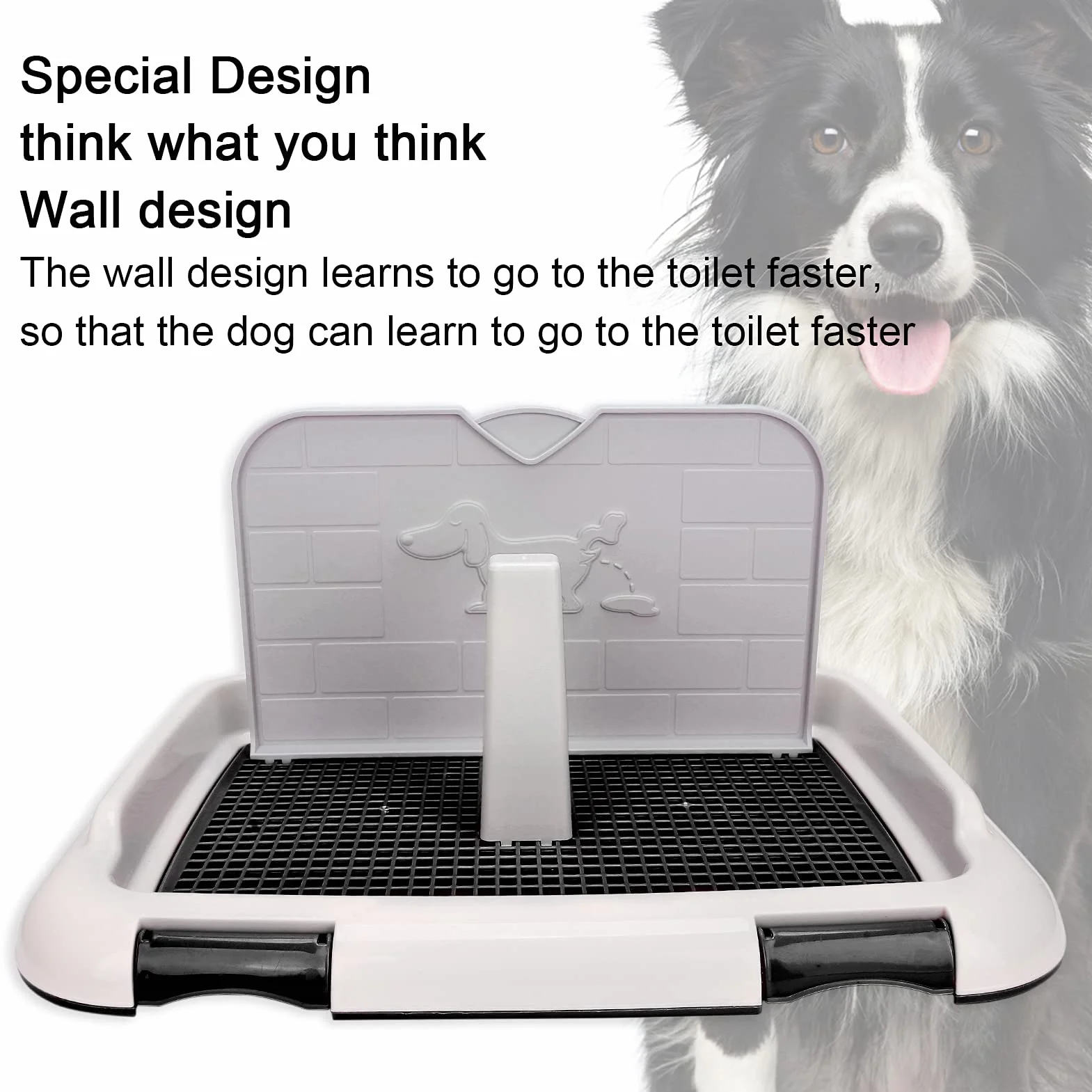 Inodoro para Perros, Inodoro para Entrenamiento de Cachorros en Interiores, Cerca para Ir Al Baño para Gatos, Bandeja para Orinar Programada para Perros, Caja de Arena para Inodoro para Perros(Negro)