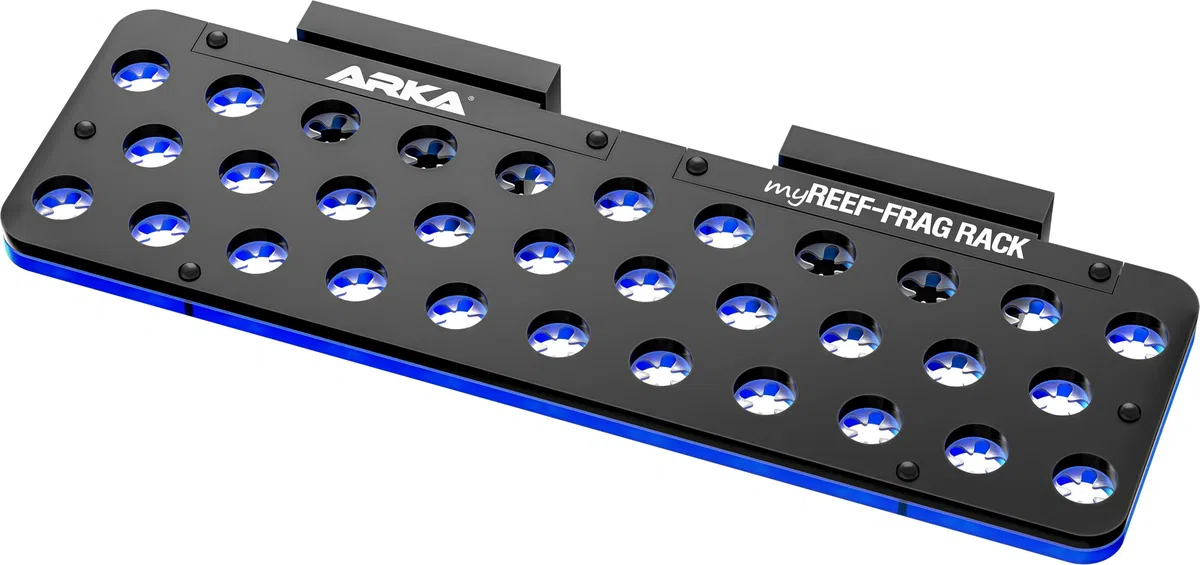 ARKA myREEF-FRAG Rack - con 32 Agujeros - Soporte esquejes de Coral con Fuertes imanes para acuarios Marinos, Incl. fusibles de Silicona, diámetro de los Agujeros Aprox. 15 mm.