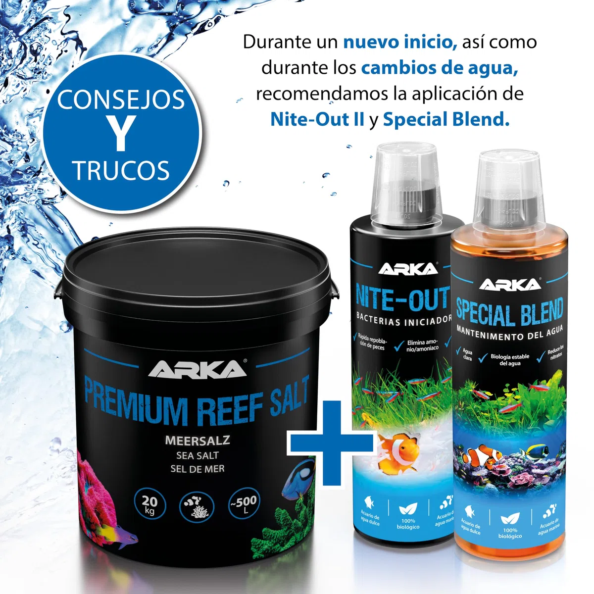 Sal Marina para Acuario Marino – ARKA Premium Reef Salt 10  kg – Sal sintética para corales LPS y SPS – Crecimiento, Color y Estabilidad – sin fosfatos – disolución rápida – Calidad Profesional