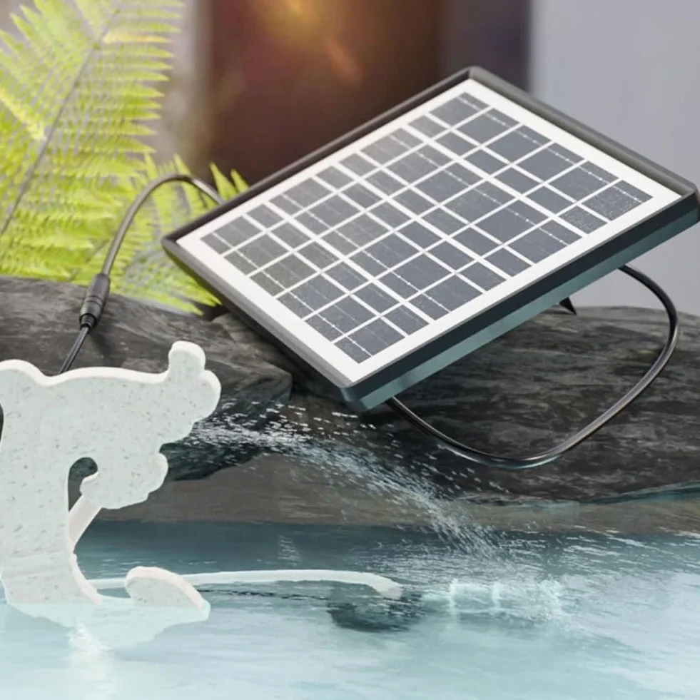 HpLive - Bomba de agua solar (6 W, 9 V, panel solar, 12 V, bomba sumergible, caudal 240 L/h, para acuario, estanque, fuente, con manguera de 2 m y filtro
