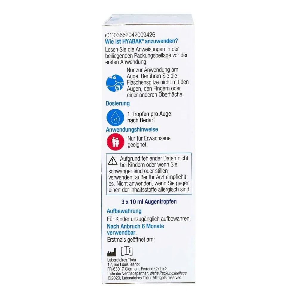 Hyabak - Gotas para los ojos, 3 x 10 ml
