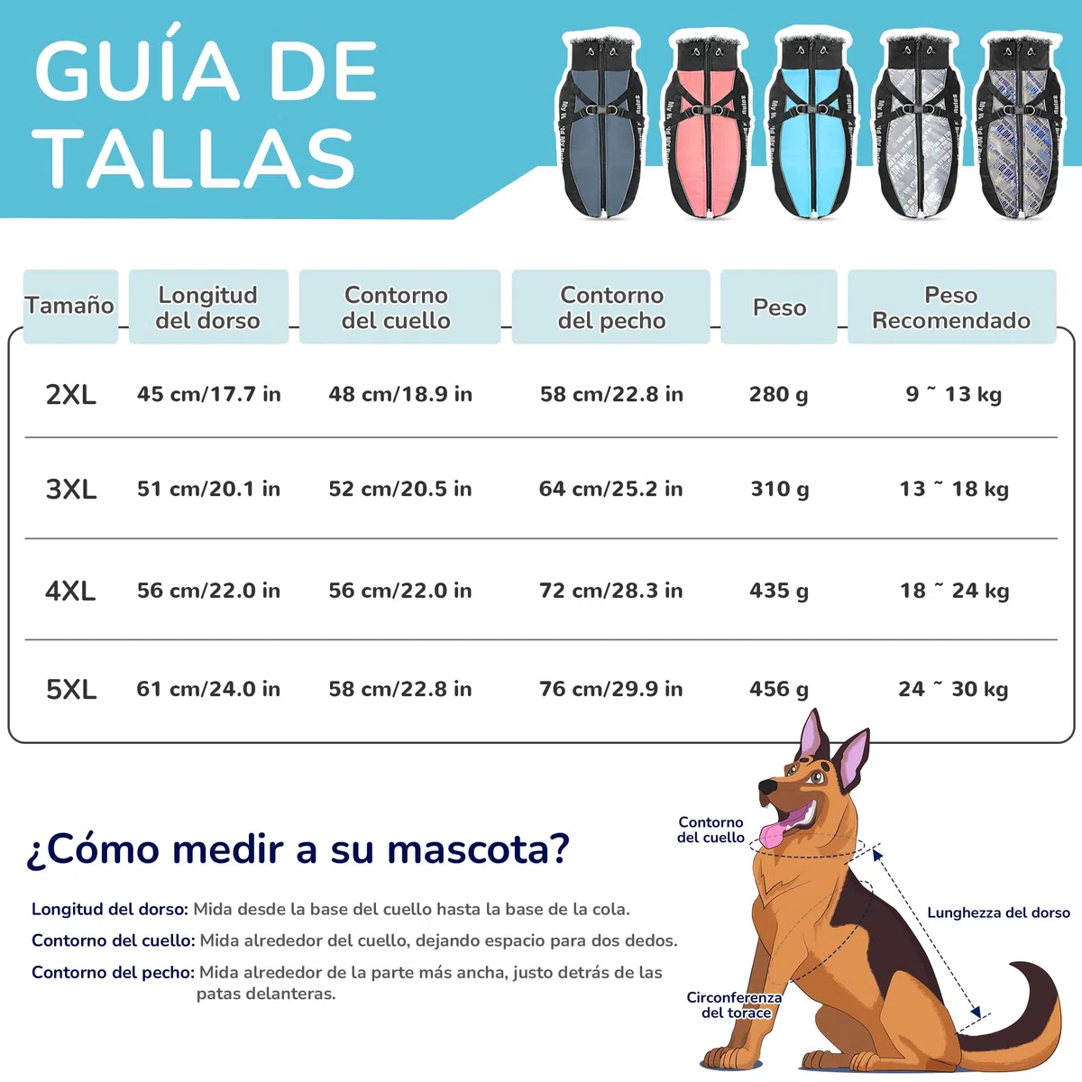 ALLSOPETS Abrigo para Perro Impermeable con Arnés Integrado y Bandas Reflectantes, Chaqueta de Invierno Cálida para Perros Medianos y Grandes (Gris Pizarra, 5XL)