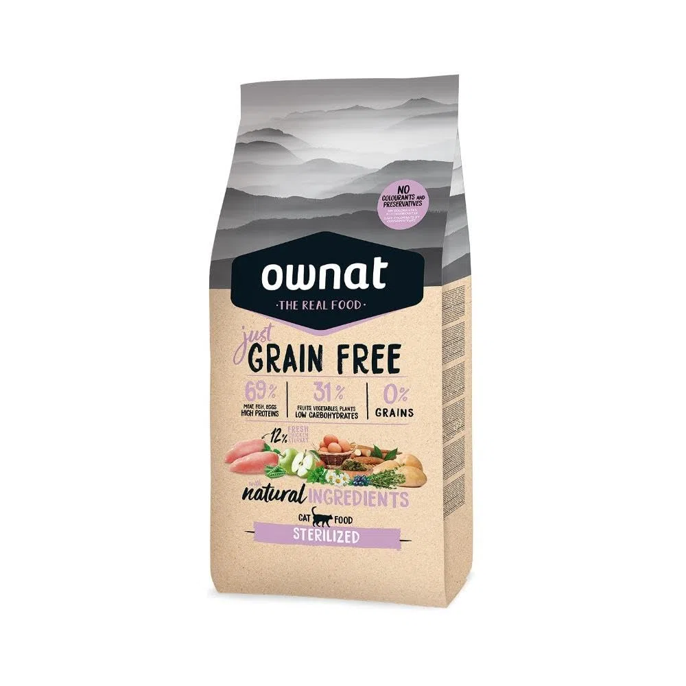 Optima Ownat Just Grain Free sterilized pienso para Gatos esterilizados Pollo