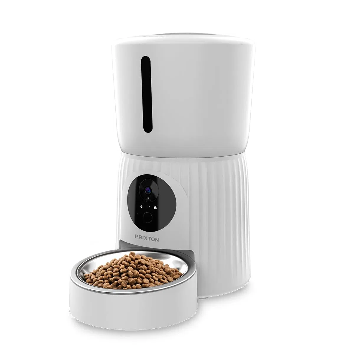 PRIXTON Comedero Inteligente para Mascotas Automatic Pet Feeder FF100 con WiFi, Cámara Full HD 1980x1080P, Depósito de 4L, App móvil, Programable, Audio Bidireccional, Grabación de Voz