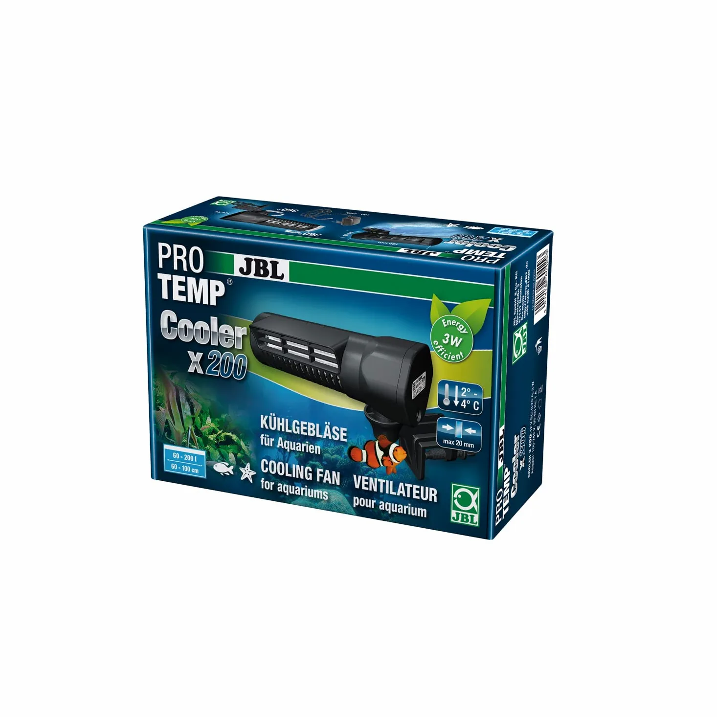 JBL PROTEMP Cooler x200 Ventilador refrigerador para peceras de 60-200 l de agua dulce y salada