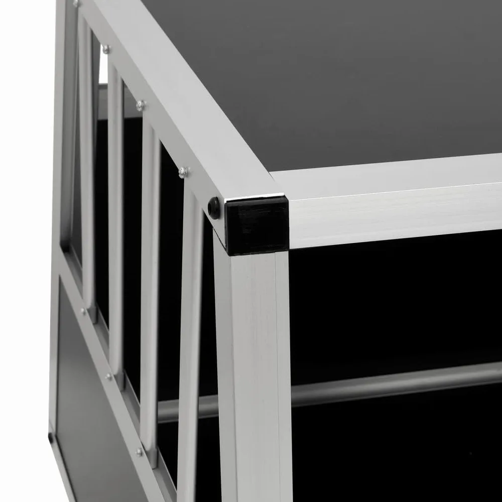 vidaXL Jaula Perros Metálica 2 Puertas Transportín Aluminio Animales Mascotas