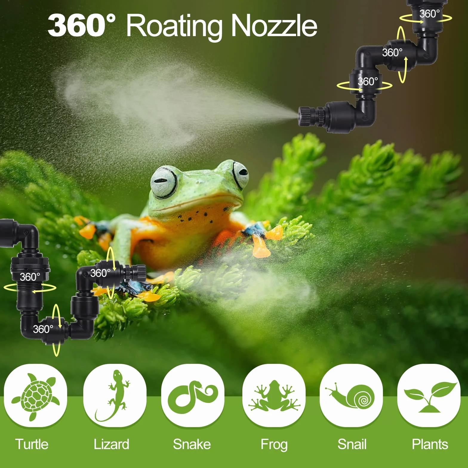 Diealles Shine Humidificador de Reptiles, Sistema de Nebulización para Terrarios de Reptiles, Sistema Inteligente de nebulización de Reptiles para Sistema de Riego de Plantas de Interior