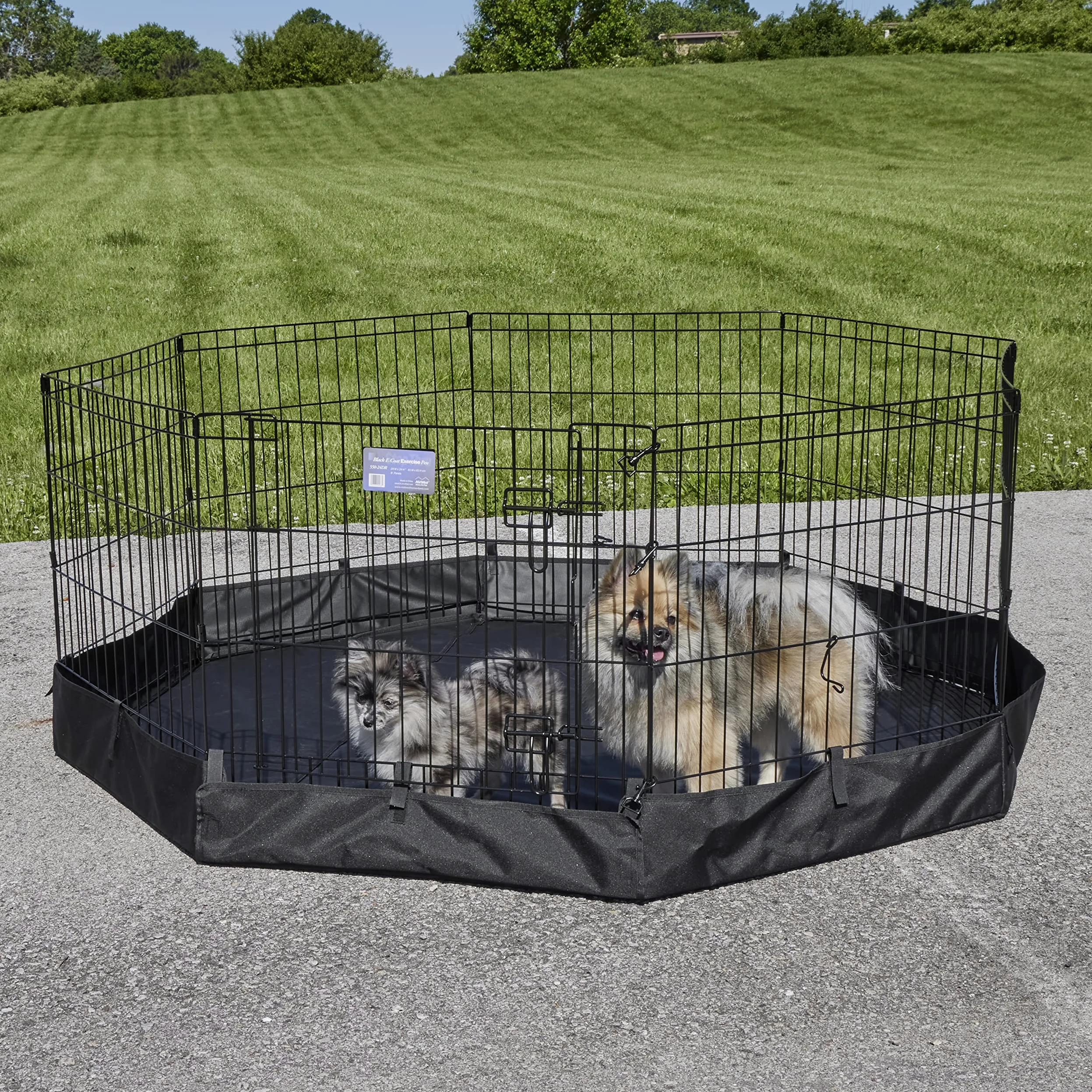 Midwest Homes For Pets Bolígrafo octágono de Ejercicio con Parte Inferior de Malla de Tela