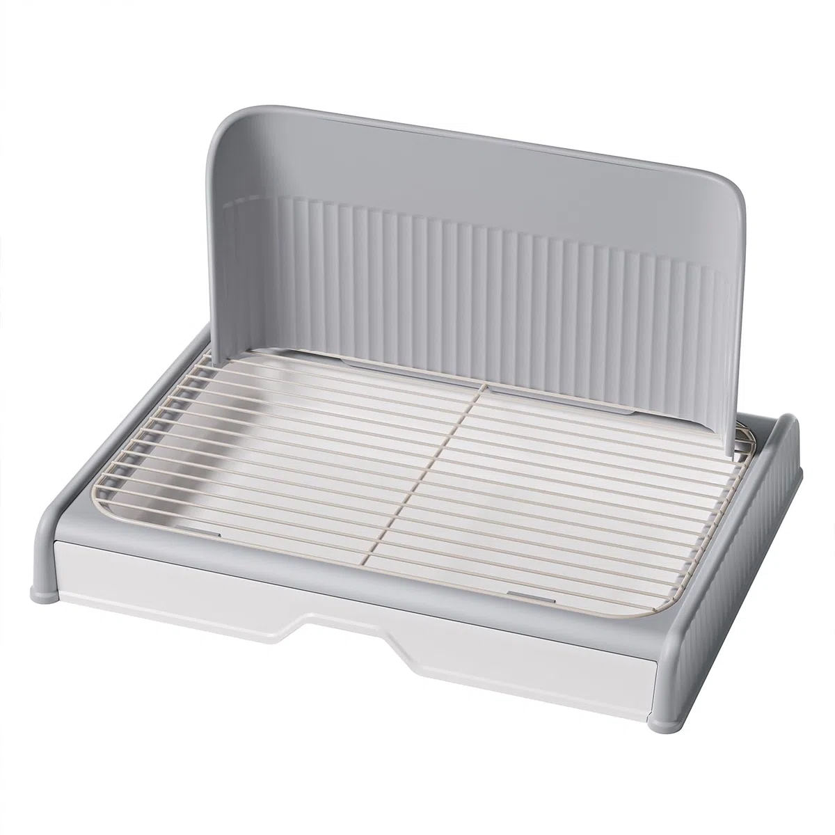 Bandeja para orinal para perros con pared alta, soporte para almohadilla de orina de 23.62 x 18.5 pulgadas, caja de arena para mascotas, soporte de entrenamiento de malla para cachorros y perros de