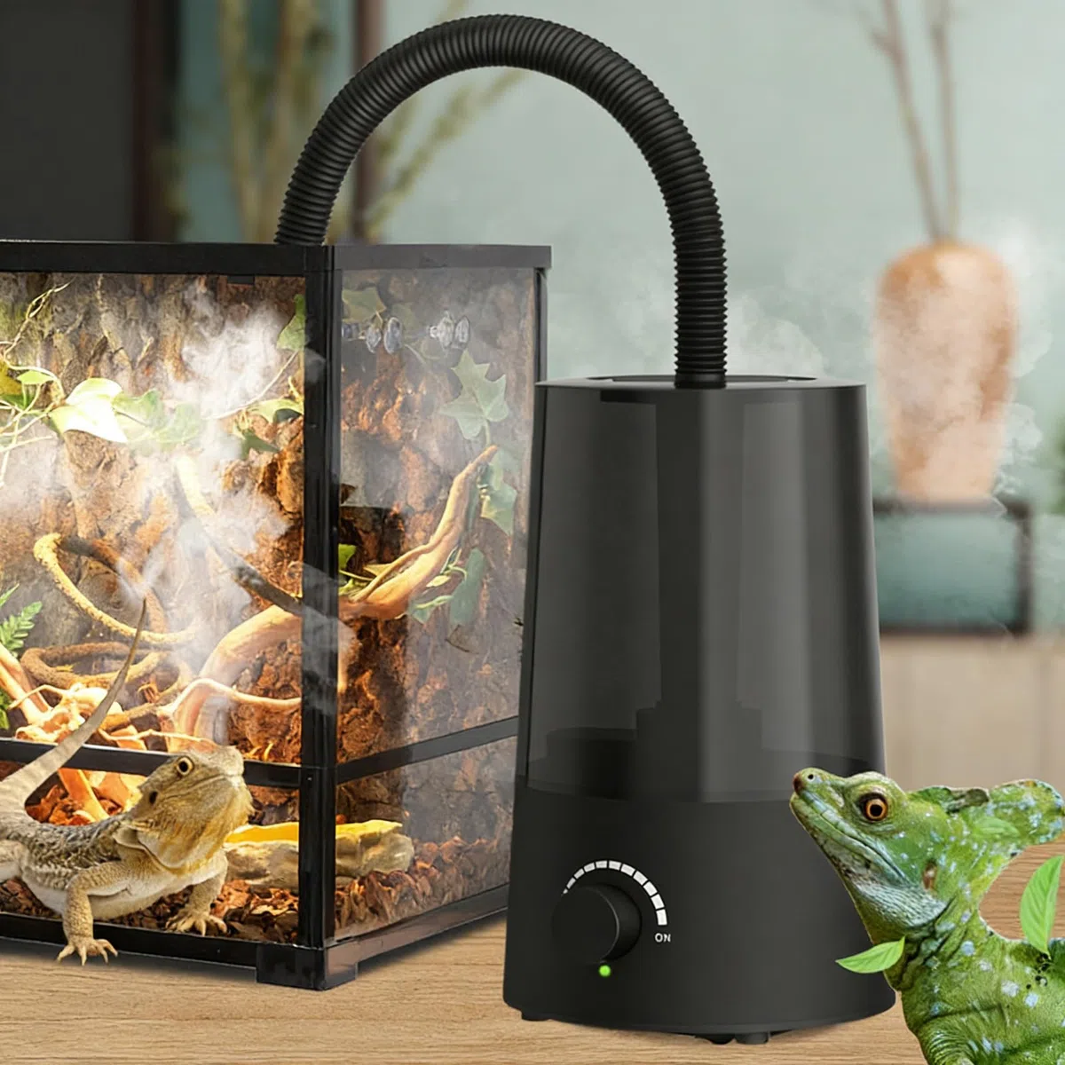 Humidificador para reptiles | Nebulizador de 2,5 L con apagado automático para terrario | Pulverizador para Tanque de Reptiles | para Terrario, Vivario, Camaleón, Gecko, Rana, Serpiente, Tortuga, Anfi