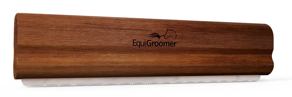 EquiGroomer - Cepillo para deshedding para caballos, Herramienta de deshedding para mascotas grandes, Peine elimina la suciedad suelta, el pelo y el pelo (Natural)
