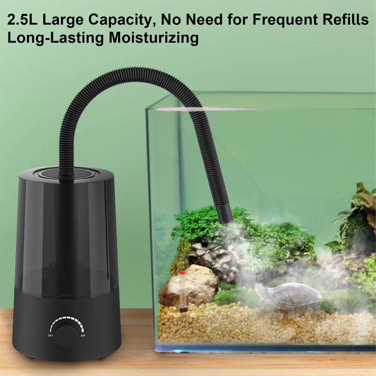 Humidificador para reptiles | Nebulizador de 2,5 L con apagado automático para terrario | Pulverizador para Tanque de Reptiles | para Terrario, Vivario, Camaleón, Gecko, Rana, Serpiente, Tortuga, Anfi