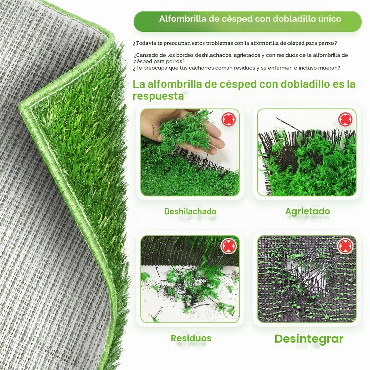 Hompet Inodoro para Perros Artificial con una Gran Bandeja, Almohadillas de Entrenamiento y césped Artificial para Uso Interior y Exterior, Ideal para Perros pequeños y medianos (76x51x7 cm)