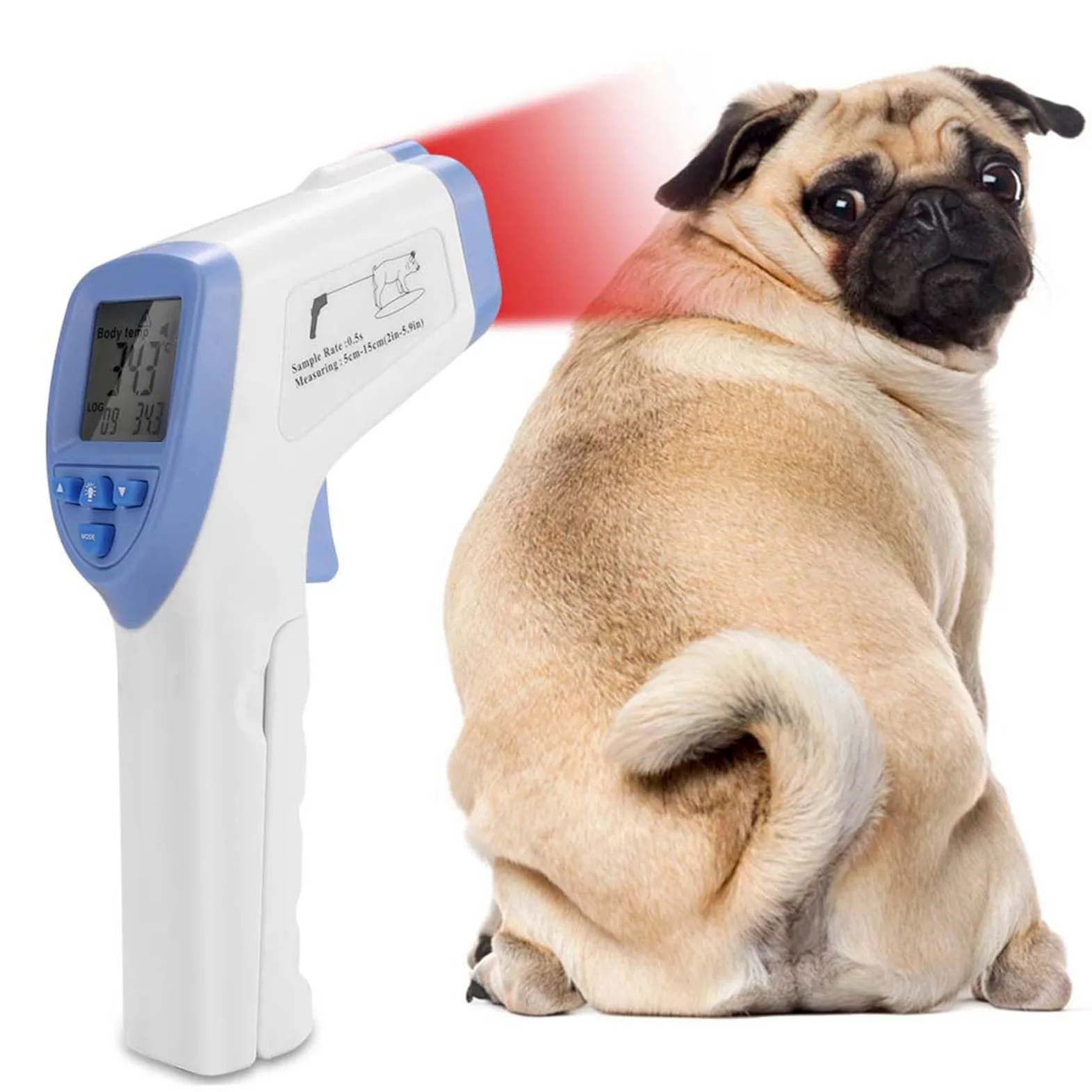 Termómetro veterinario de superficie con LCD para medir temperatura animal, suministros para perros, gatos, caballos, ganado, cerdos, aves y ovejas