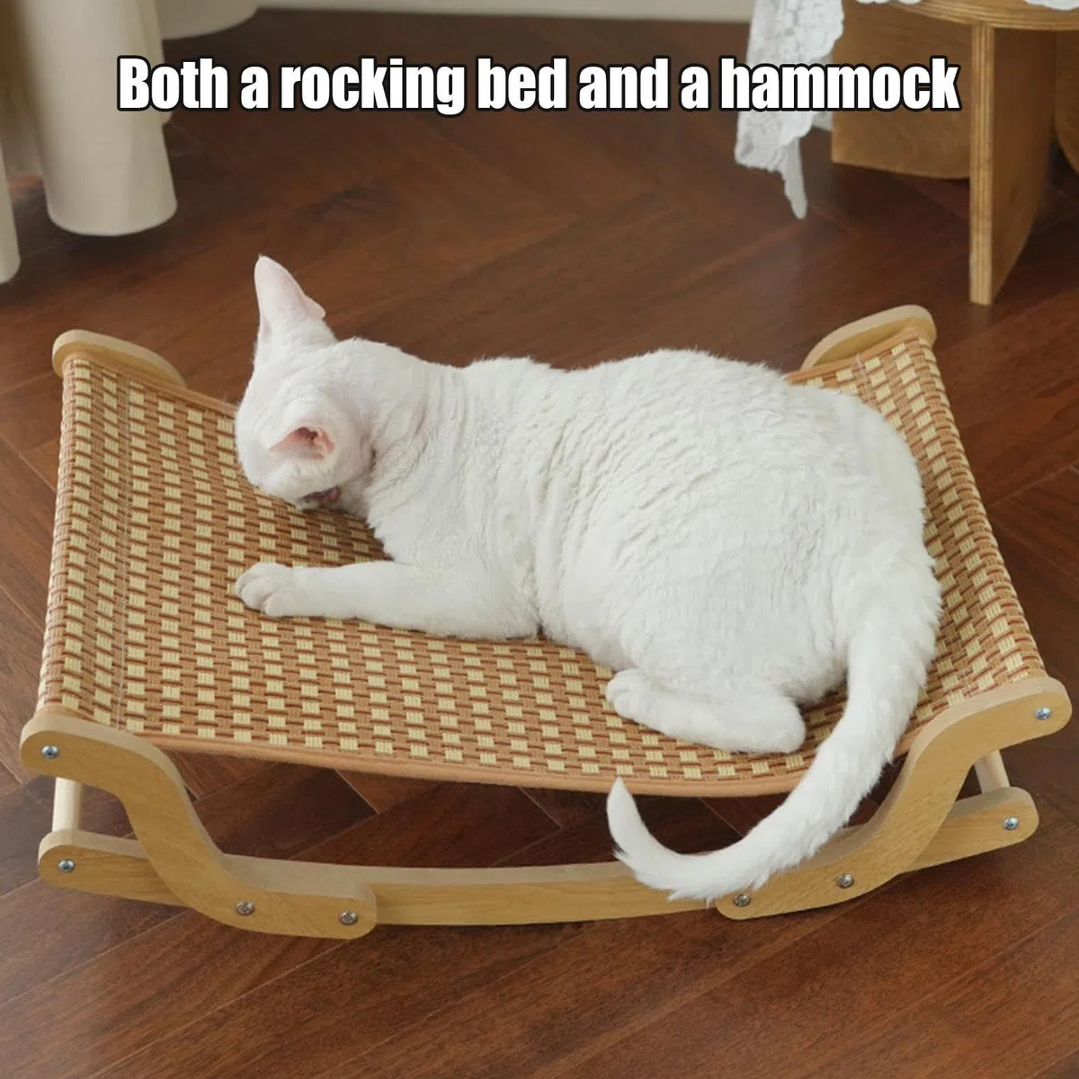 Hamaca para gatos – 54,5 x 36,3 x 15,5 cm, refrescante sofá balancín de sisal para mascotas | sala de estar, balcón, jardín, viajes, ventana de juego, al aire libre, hogar, apartamento, caliente