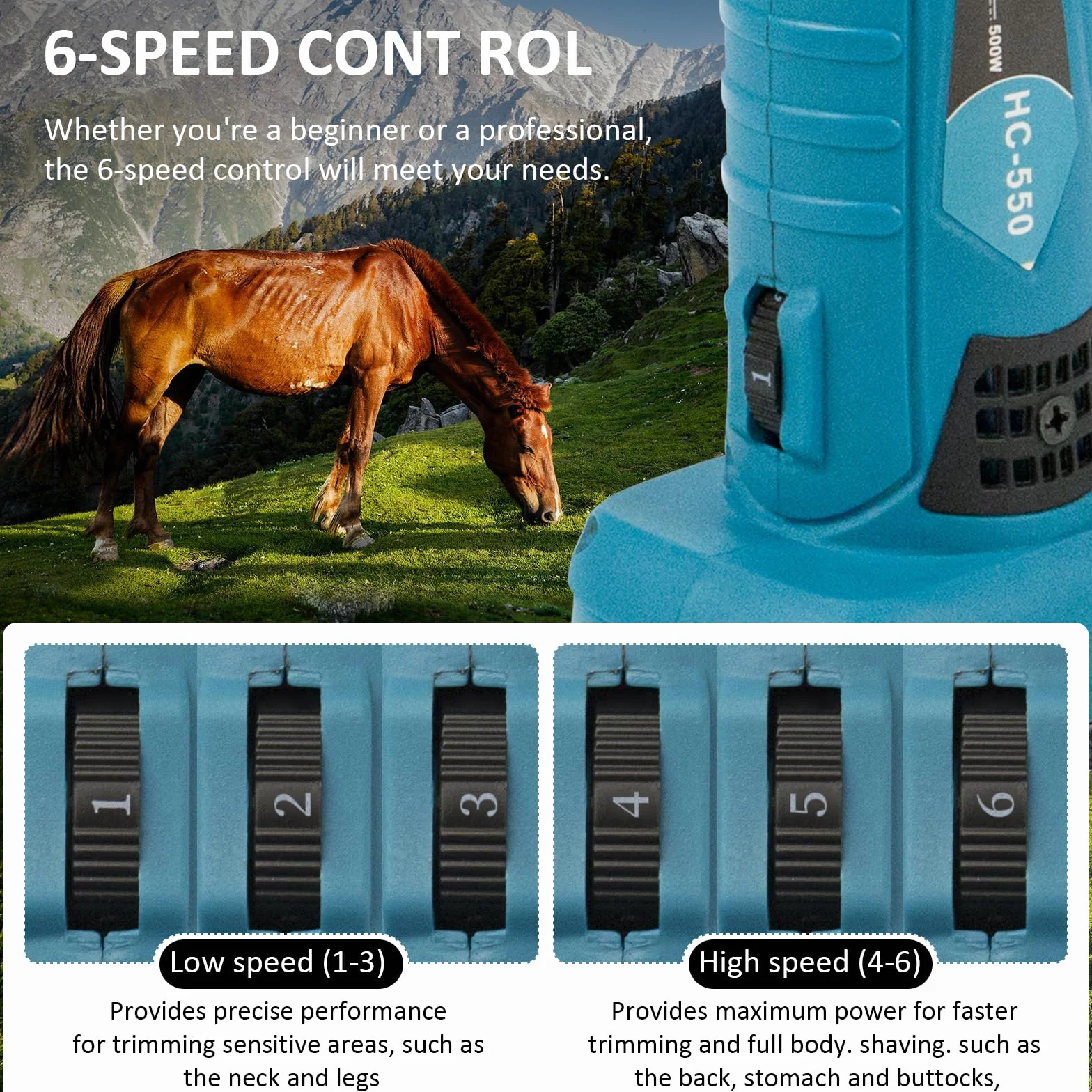 Cortapelos inalámbricos compatibles con batería Makita de 18 V, kit de aseo inalámbrico silencioso para cabello grueso, cortadora de caballos resistente, kit profesional de aseo para caballos gruesos