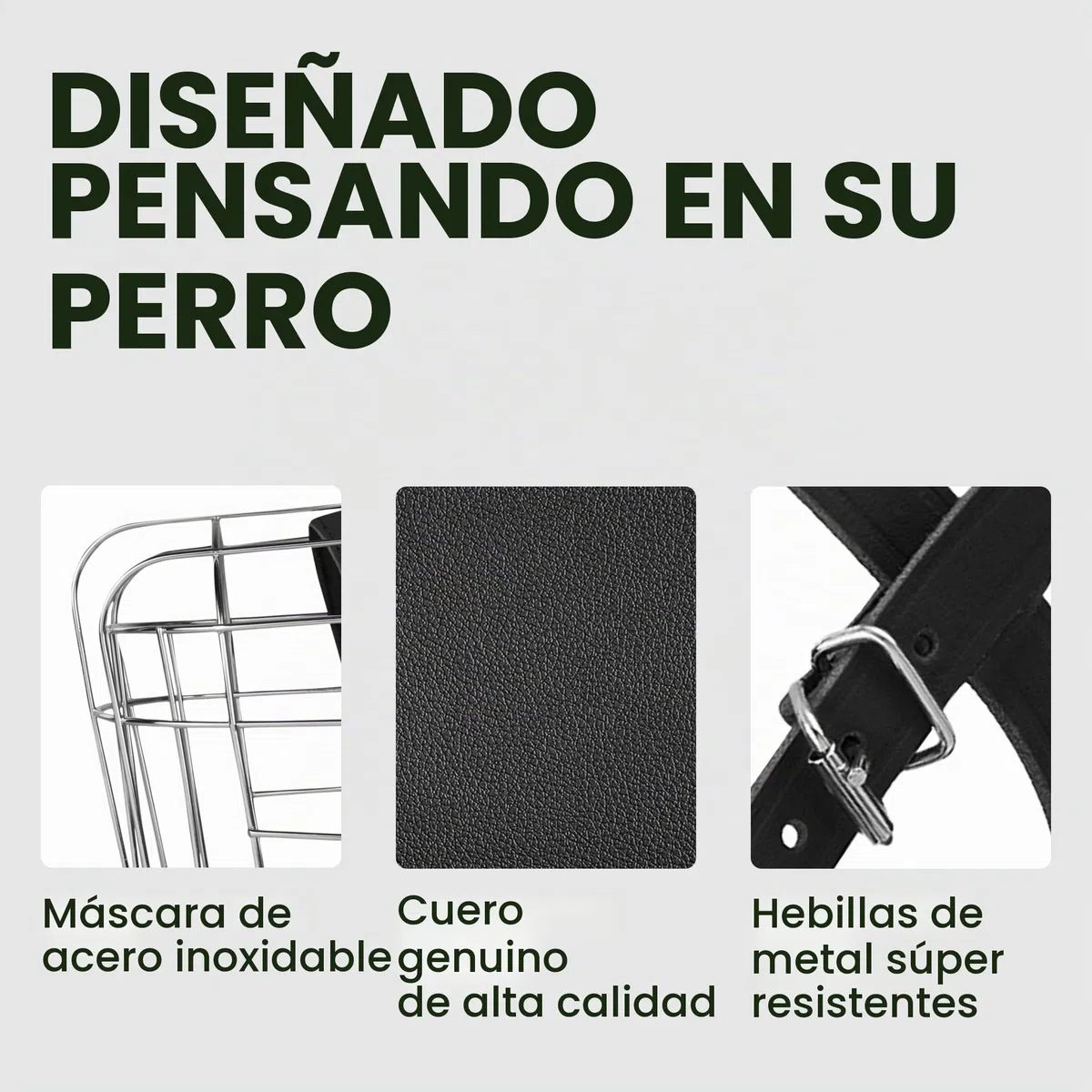 BronzeDog Bozal de Metal para Perro, Cesta de Alambre, máscara Transpirable con Correas de Cuero Ajustables, bozales para Perros extragrandes (XL)