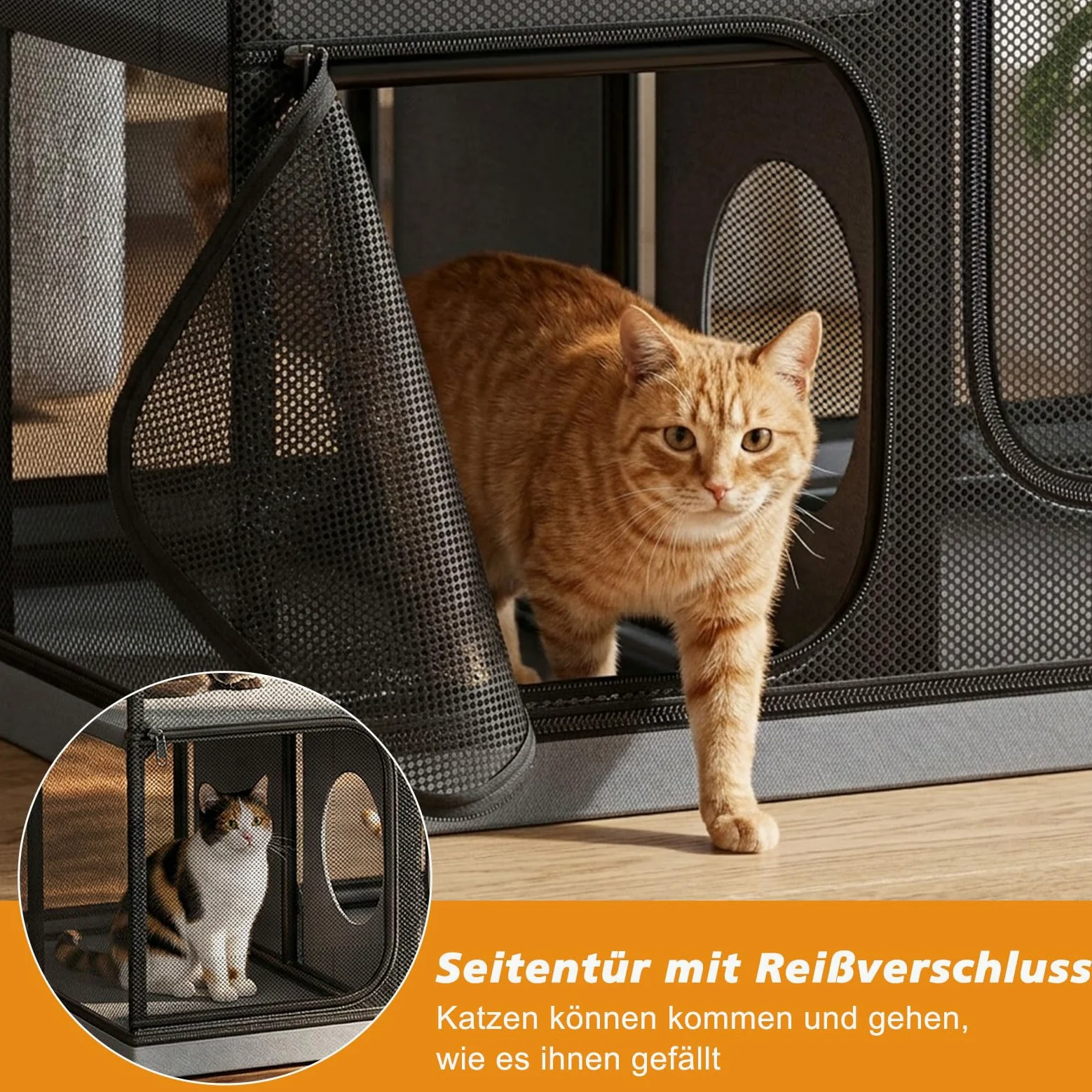 Jaula grande para gatos para interior y exterior, parque para gatos y gatitos, espaciosa jaula de varios pisos